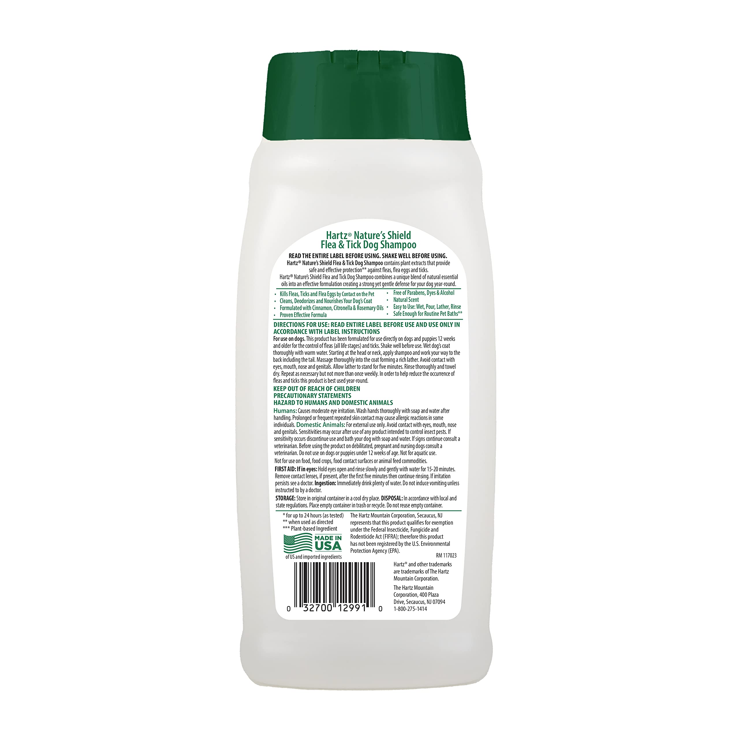 Hartz Natures Shield Flea & Tick Dog Shampoo Maximized Botanical Protection & Prevention with Cinnamon, Citronella & Rosemary Oi