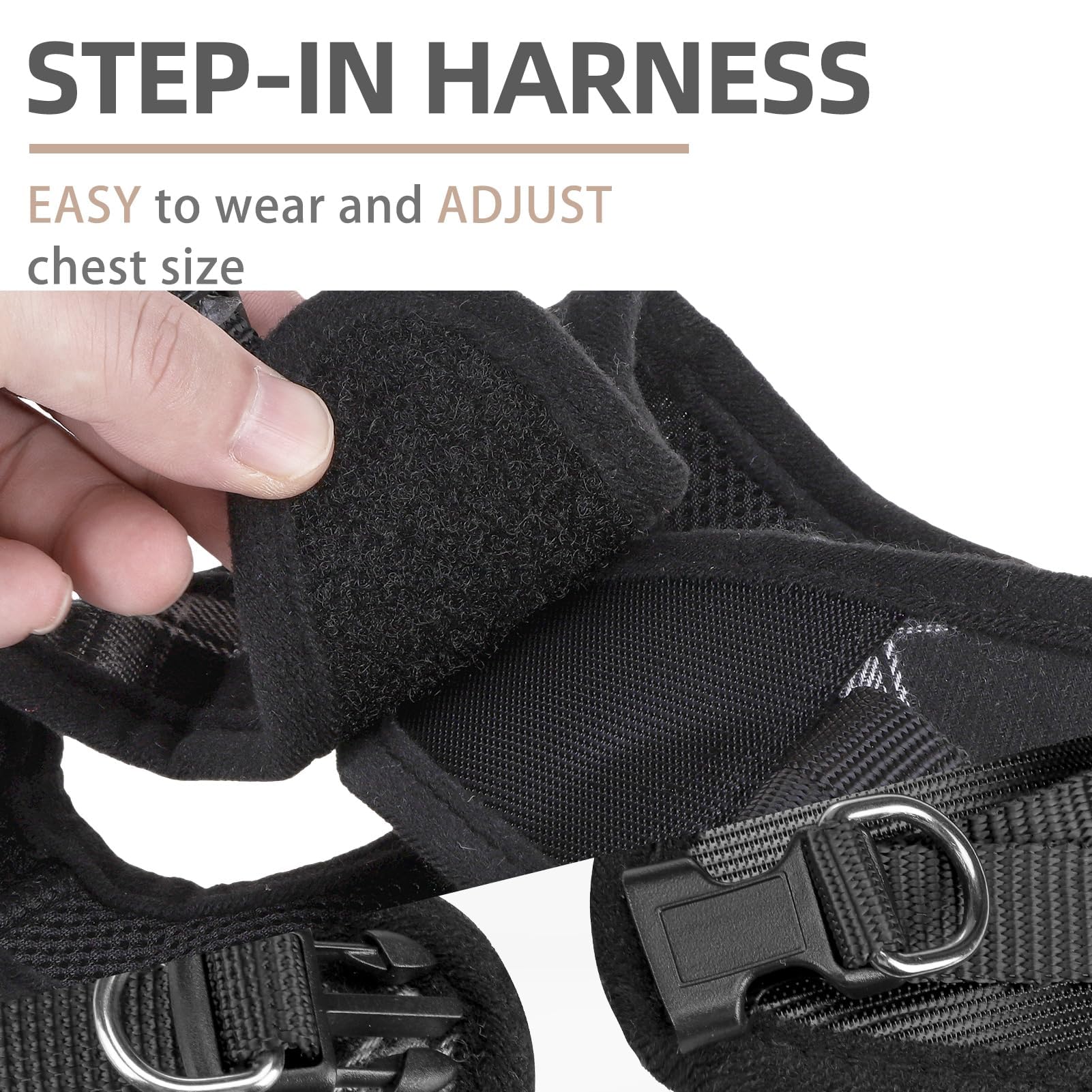 Pupteck Adjustable Dog Harness Collar And Leash Set Step In No Pull Pet Harness For Small Medium Dogs Puppy And Cats Outdoor Walking Running, Soft Mesh Padded Reflective Vest Harnesses, Black Xs