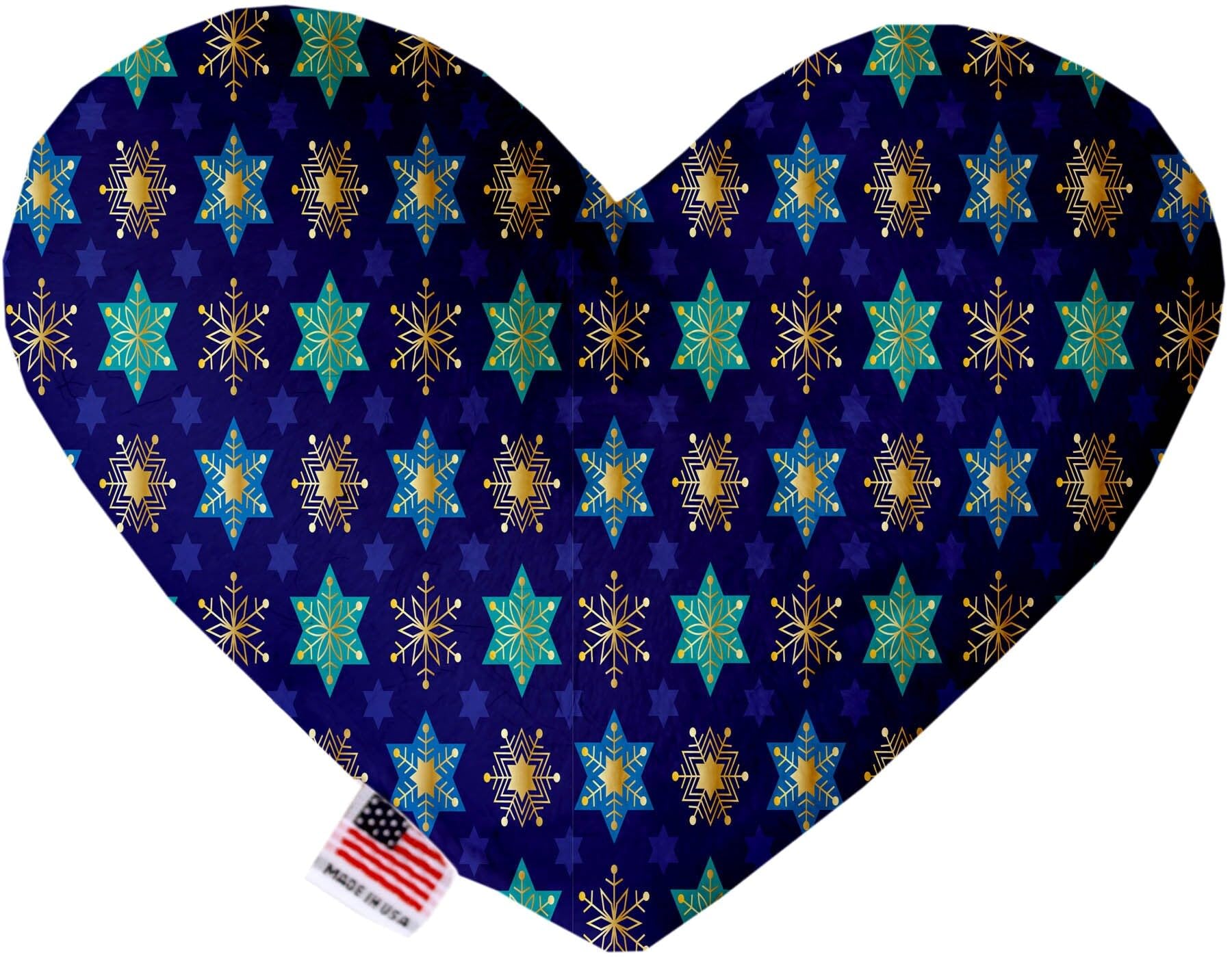 Pet and Dog Plush Heart or Bone Toy, "Hanukkah Group" (Available in different sizes, and 8 different pattern options!) SODavids + Snowflake 8" Plush Heart