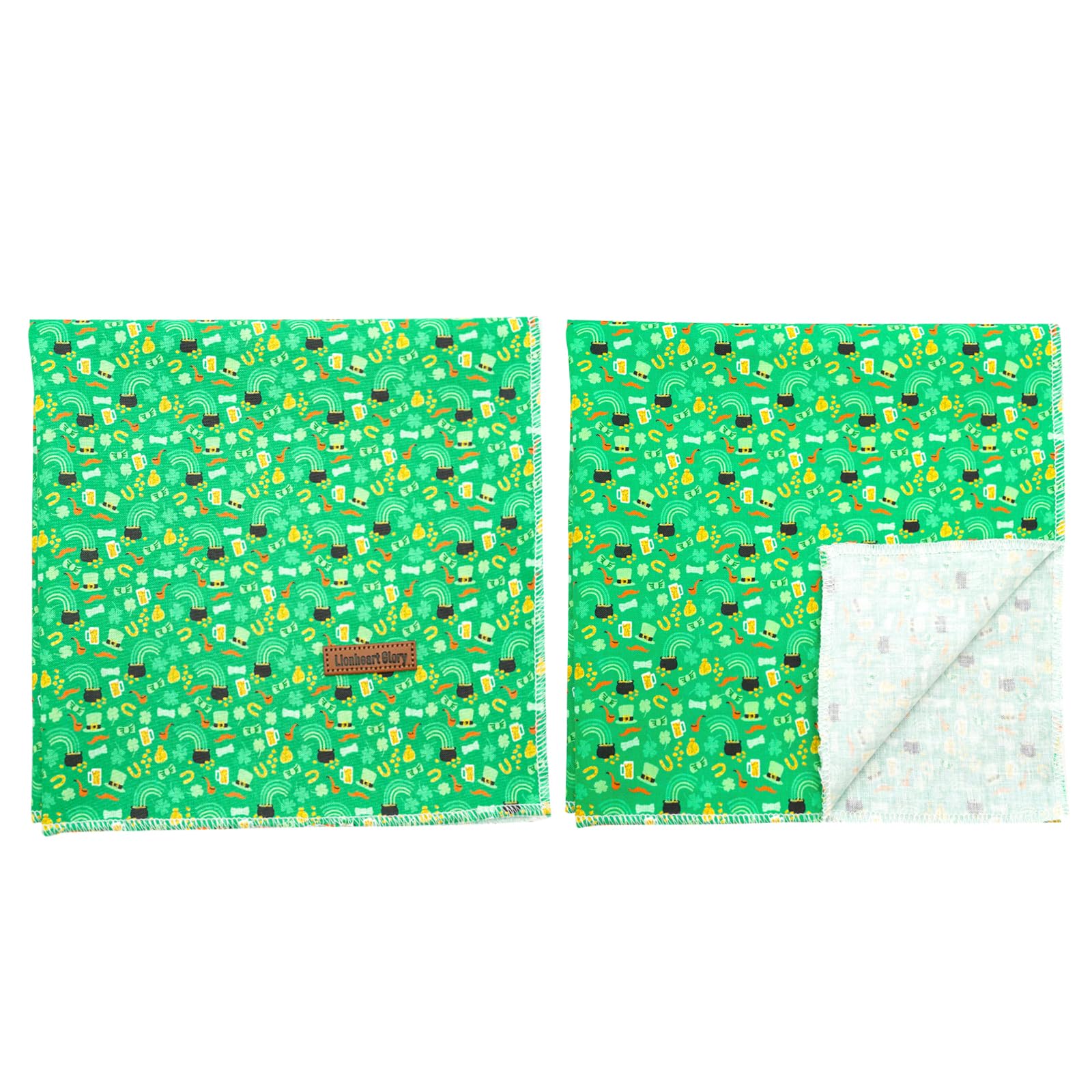 Lionheart Glory St. Patrick'S Square Dog & Cat Bandana - 1 Pack, Washable Soft Dog Scarf, Adjustable Bandanas