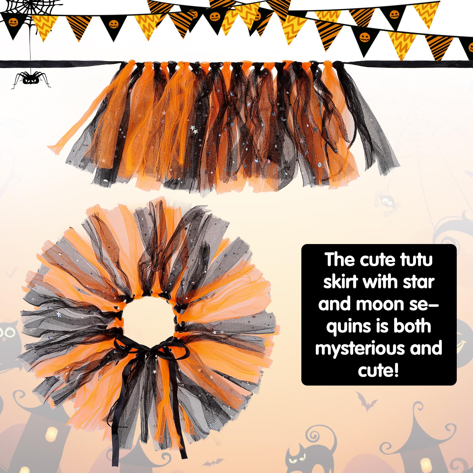 Scenereal Small Dog Halloween Costumes, Bandana Hat Dress Set, 3Pcs Puppy Party Supplies, Soft Triangle Scarf, Cute Tutu Skirt Outfit For Girl Boy Pet