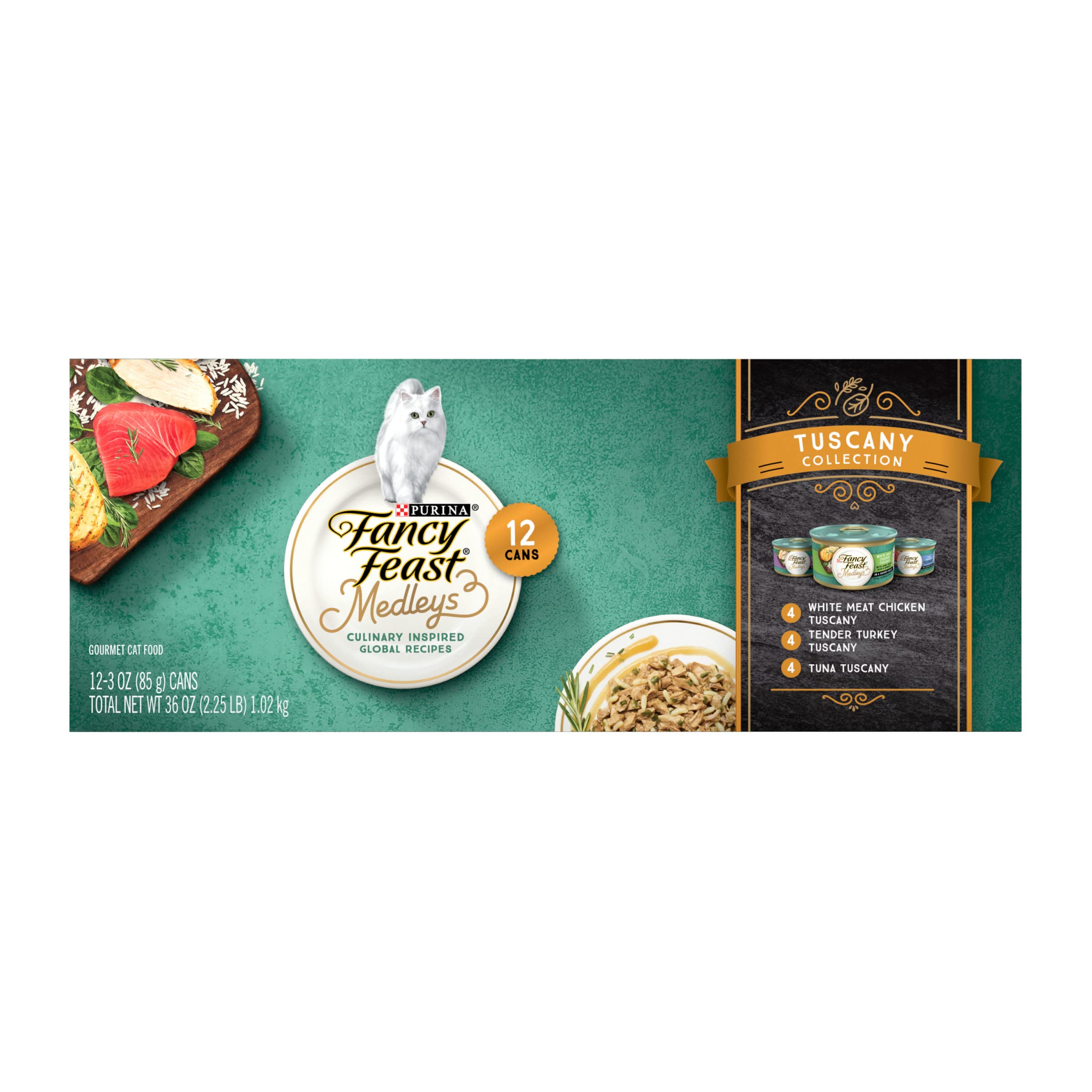 Fancy Feast Purina Elegant Medleys Tuscany Collection Cat Food Variety Pack, 36 oz
