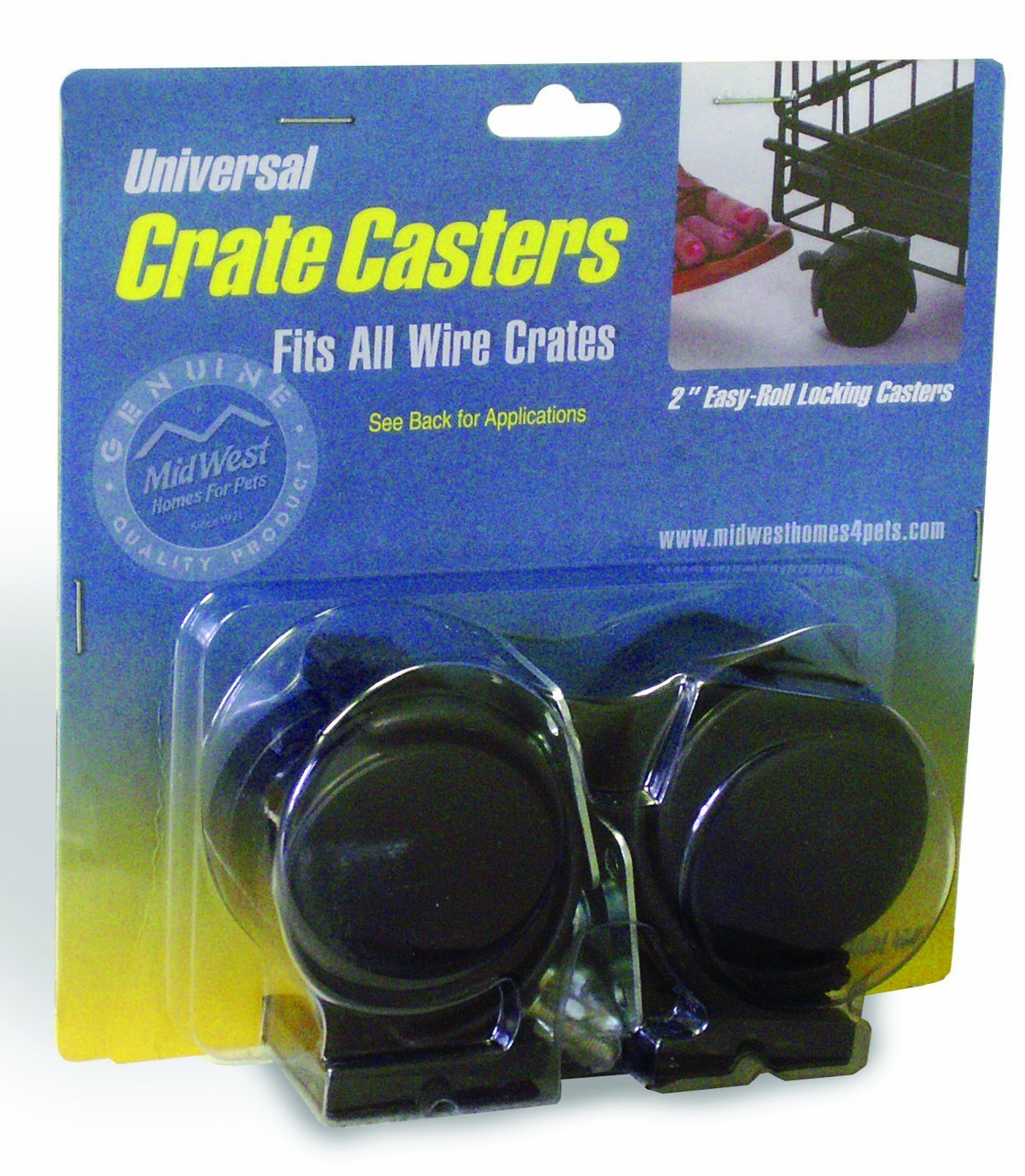 Midwest Homes For Pets Universal Crate Casters, 2 Count (Pack Of 1)