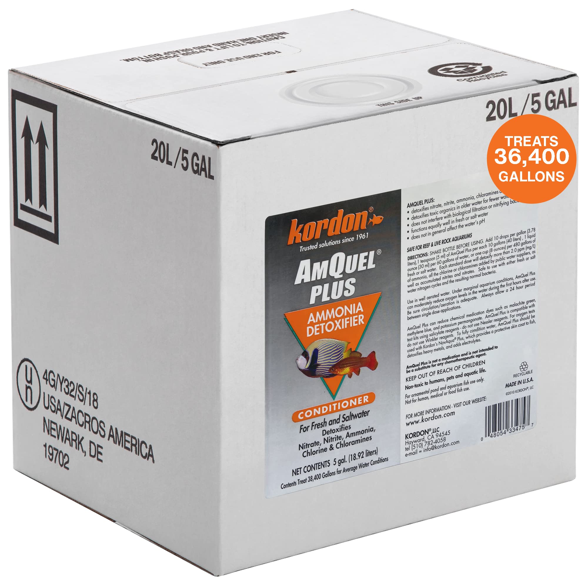 KORDON #33475 AmQuel Plus Water Treatment, 5-Gallon