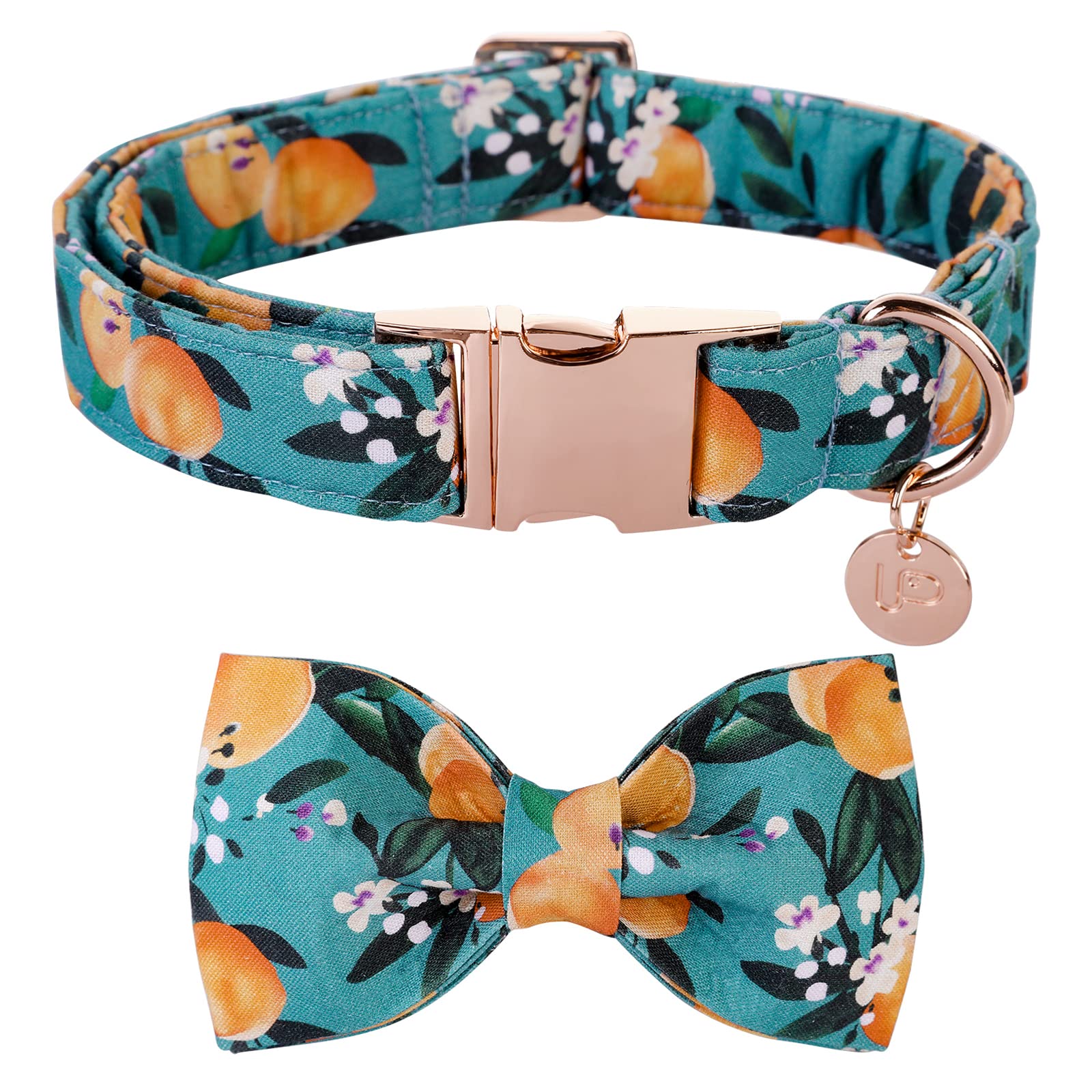 Up Urara Pup Dog Collar With Bow Tie, Durable Comfortable Cotton Dog Bowtie Collar With Metal Buckle For Large Dog Girl Boy, Sum