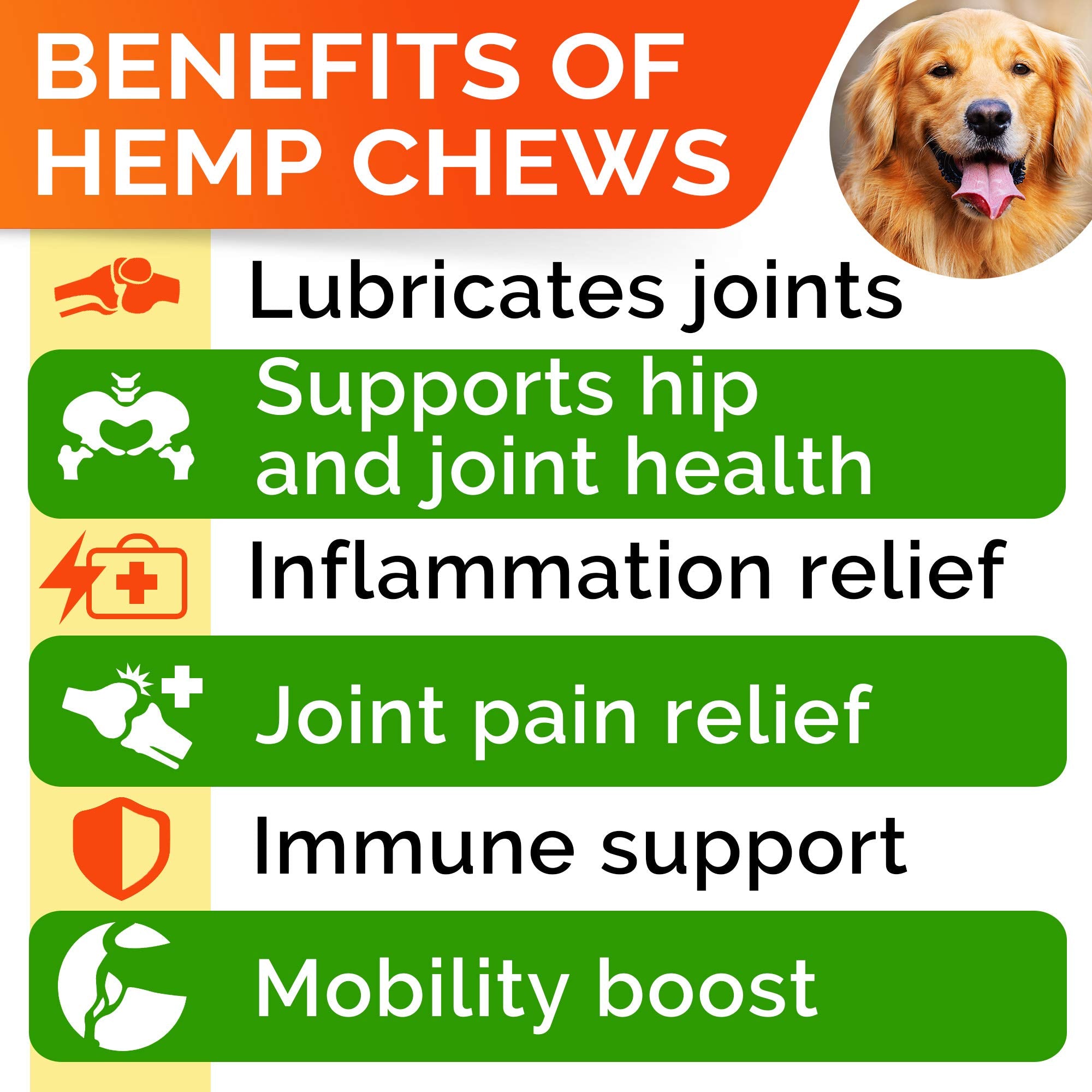 STRELLALAB Hemp Chews for Dogs - Joint Pain Relief, 120Ct Duck, MSM & Turmeric, Hip & Joint Supplement