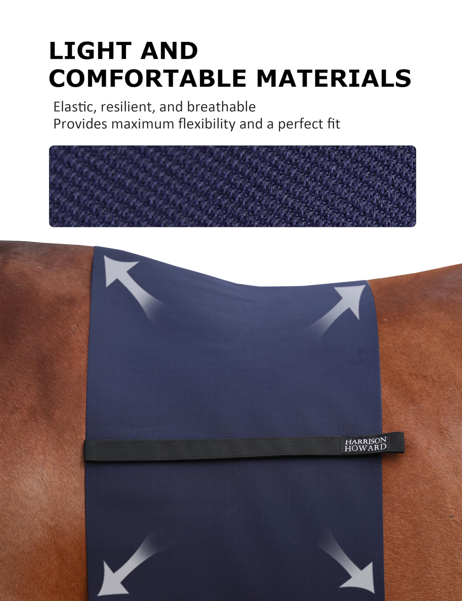 Harrison Howard Horse Belly Guard Body Bandage Wrap Spur Mark Protector Belly Cover Skin Guard Navy M