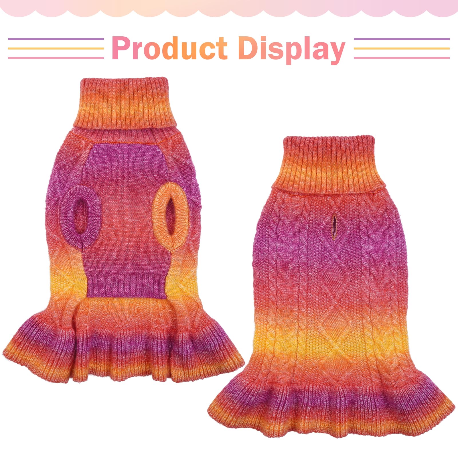 Qbleev Dog Sweater Dress, Dog Christmas Sweaters For Medium Dogs, Puppy Sweaters Soft Pet Sweaters Warm Winter Fall Dog Sweaters