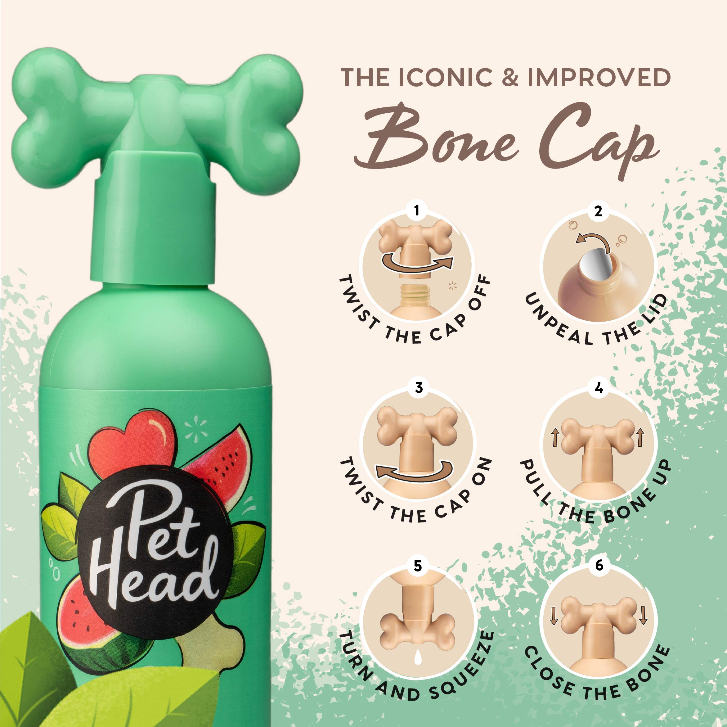 Pet Head Furtastic Dog Shampoo | Watermelon Scent | Dog Shampoo For Smelly Dogs | Knot Detangler | Care For Long, Tangly Curls & Coats | Vegan | Gentle Formula For Puppies | Made In Usa | 16 Fl. Oz.