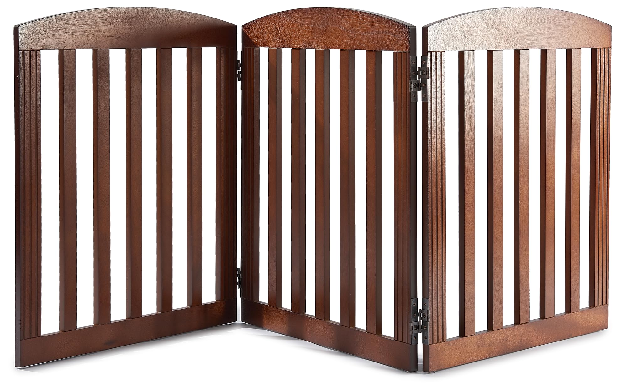 SPIRICH Wooden Freestanding Foldable Dog Gate, Pet Gate Indoor, Dog Gates for Doorways, Stairs, The House, Extra Wide Step Over 