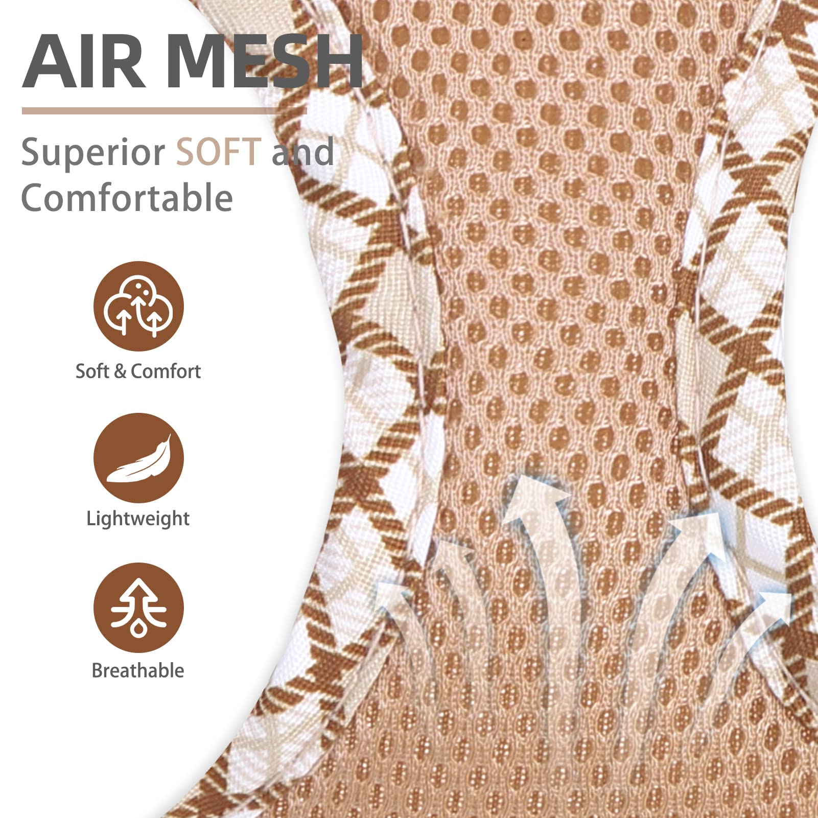 Pupteck Dog Harness And Leash Set For Small Medium Dogs No Pull Step-In Soft Mesh Puppy Cat Vest Harnesses Reflective At Night, Beige M
