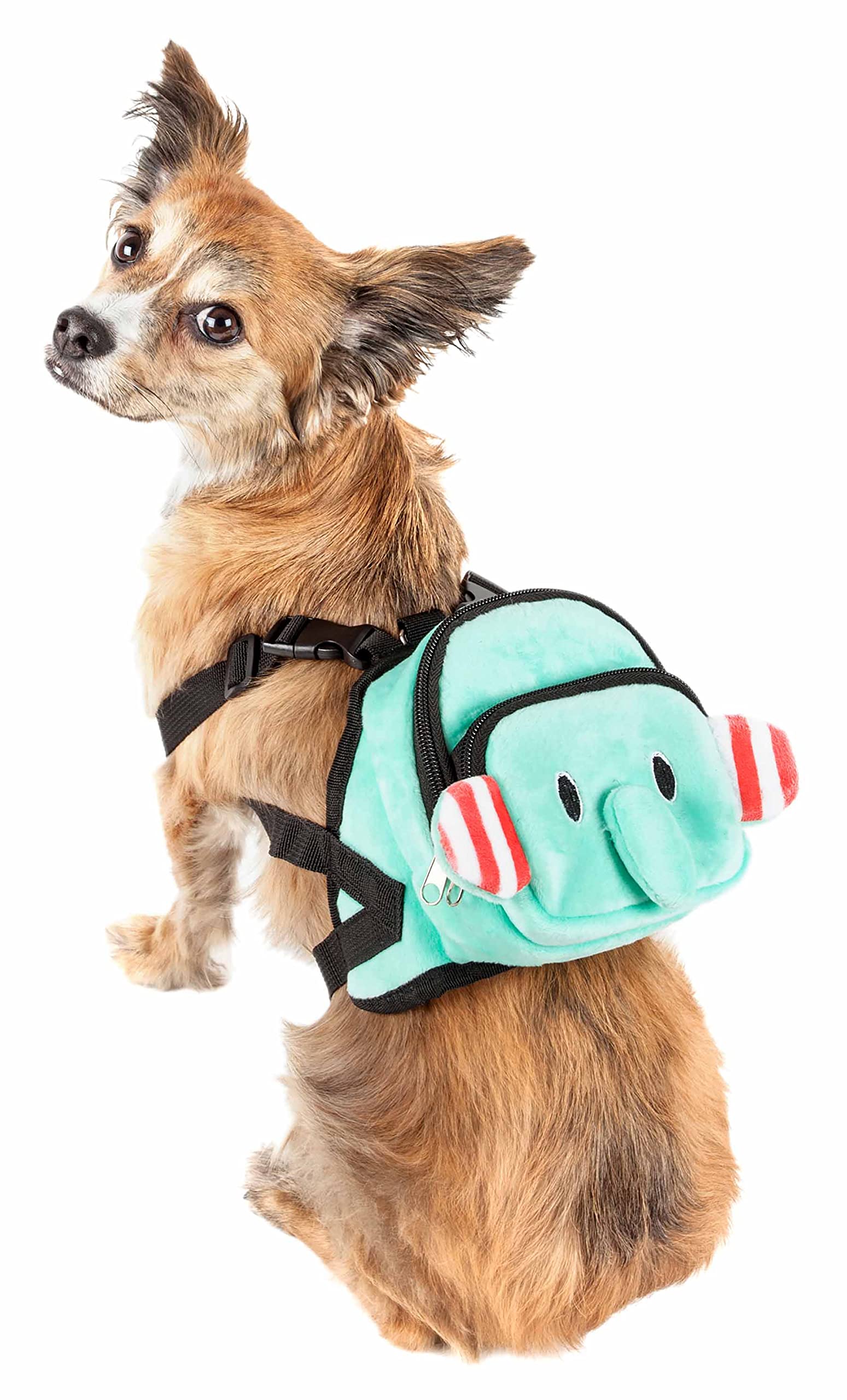 Pet Life  'Dumbone' Dual-Pocketed Compartmental Animated Dog Harness and Pet Backpack Carrier with Added Pouch Along The Dog Pac