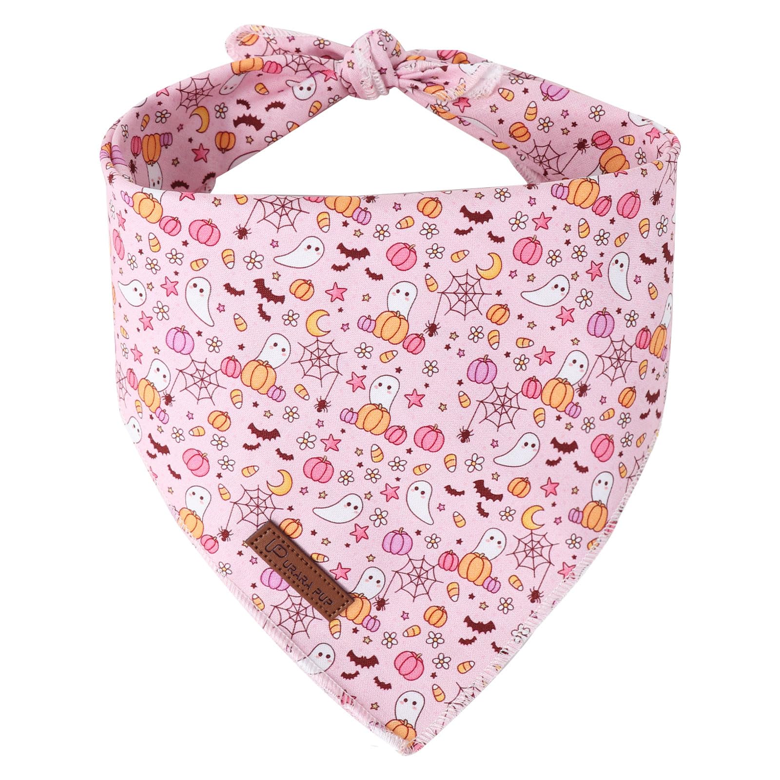Halloween Pumpkin Dog Bandana, Halloween Triangle Bid Scarf With Pumpkin,Ghost,Bat Pattern, Cotton Pet Kerchief For Girl Boy Dog