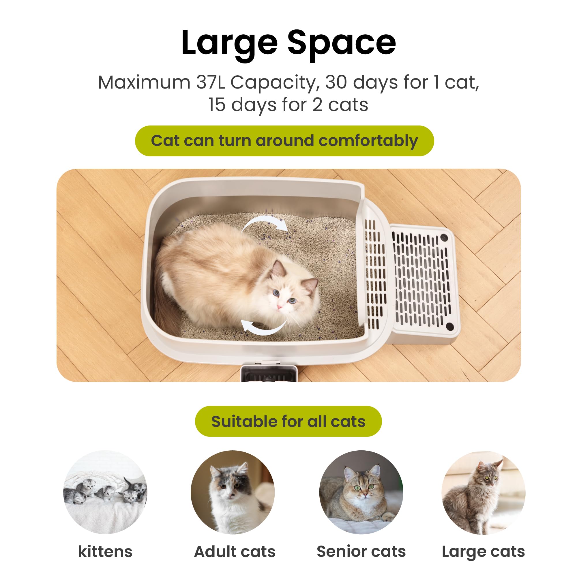 Pawspik Enclosed Xl Stainless Steel Litter Box With High Wall Sides, Leak-Resistant, Easy Cleaning, With Lid, Step, And Metal Sc