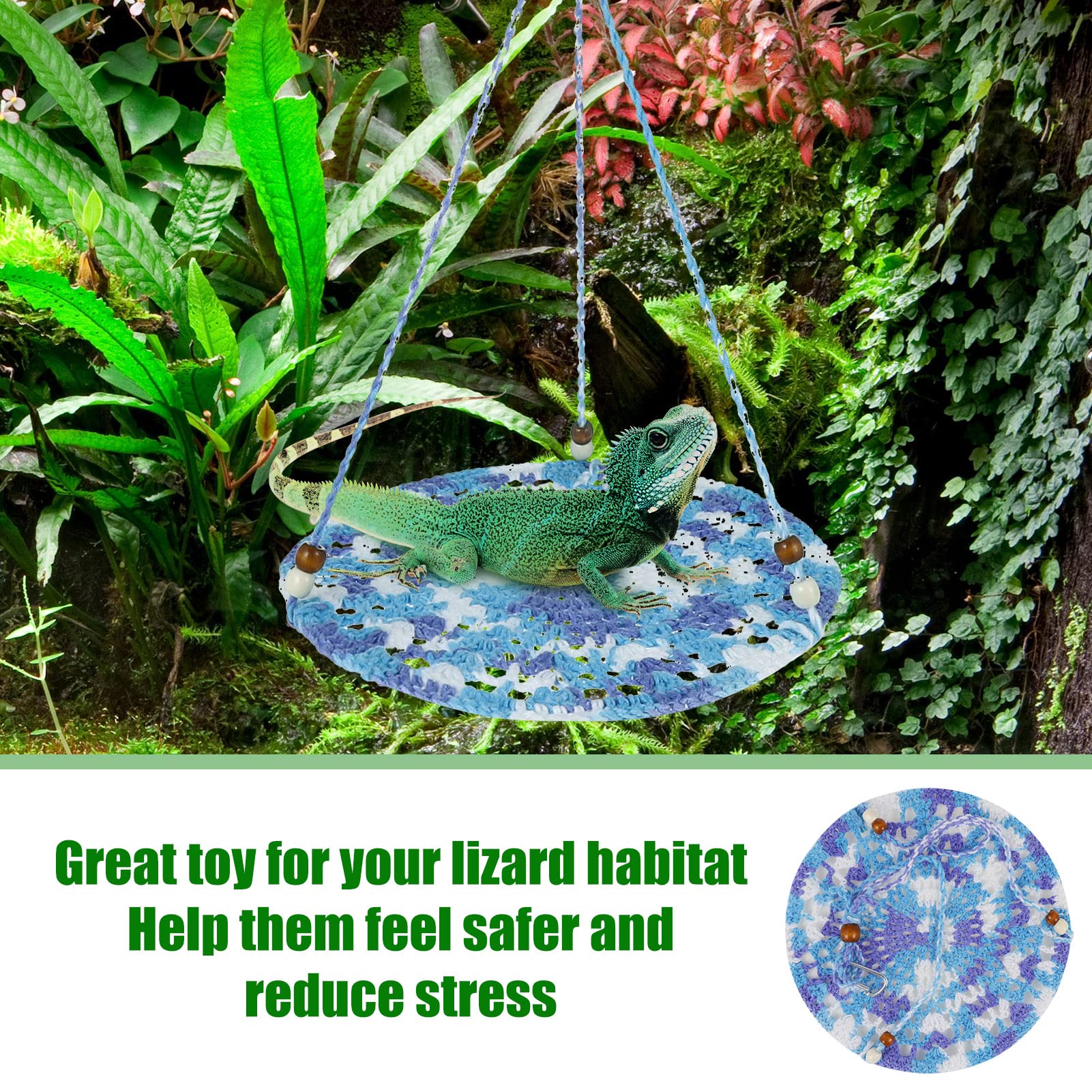 Jspupifip Bearded Dragon Accessories For Habitat,Bearded Dragon Tank Decor Basking Platform Gecko Tank Leopard Gecko Tank Access