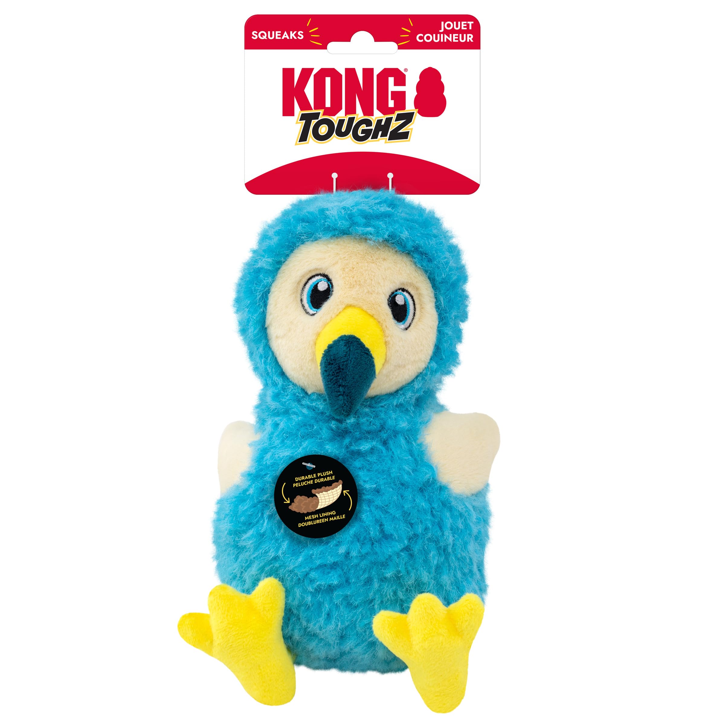 KONG Toughz Durable Plush Dog Toy - Long-Lasting Soft Chew Toy for Aggressive Chewers, Safe & Interactive for Dogs (Dodo)