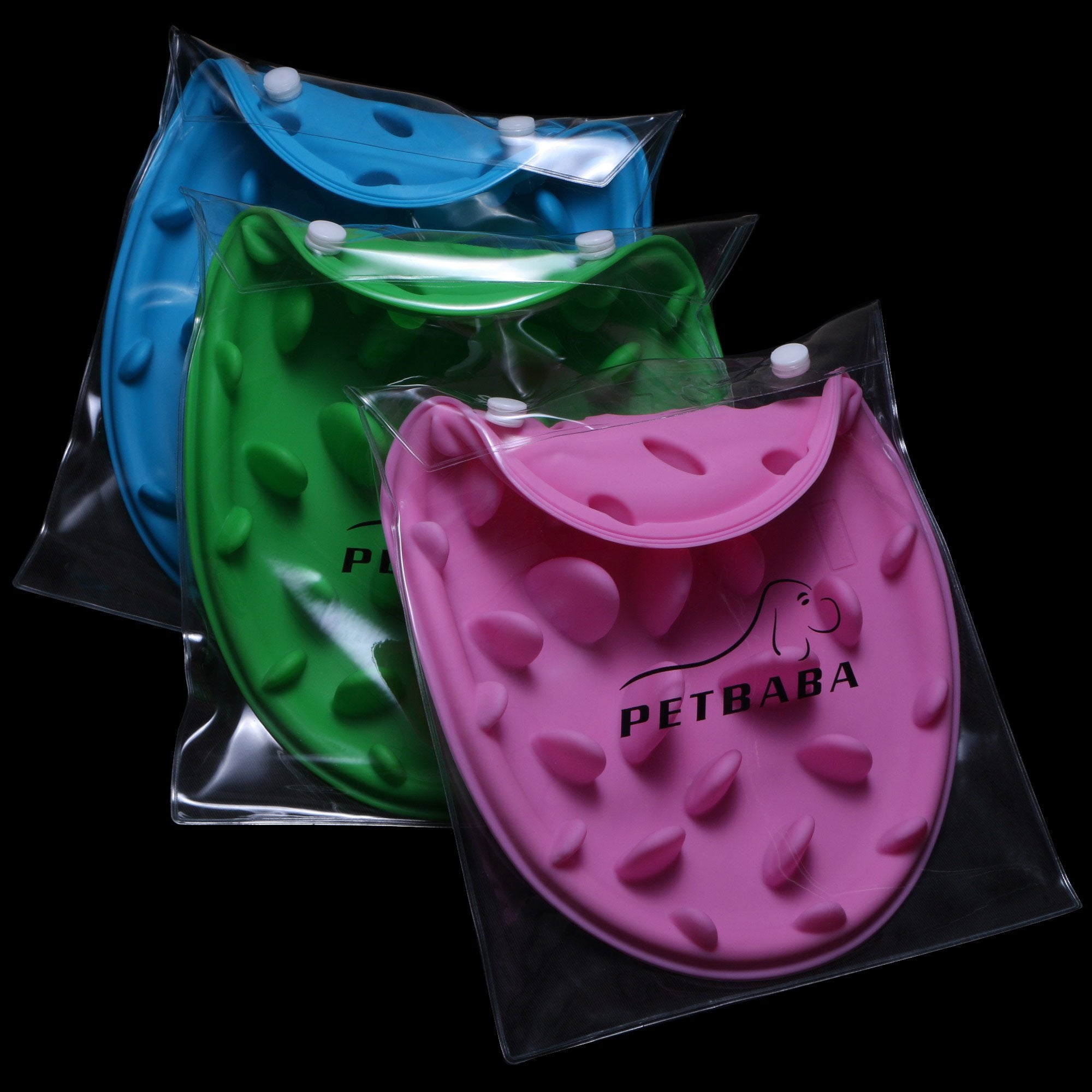 PETBABA Dog Bowl Slow Feeder, Interactive Puzzle Fun Silicone Nonskid Feed Dish, Against Bloat in Eating Food, Keep Your Cat Pet