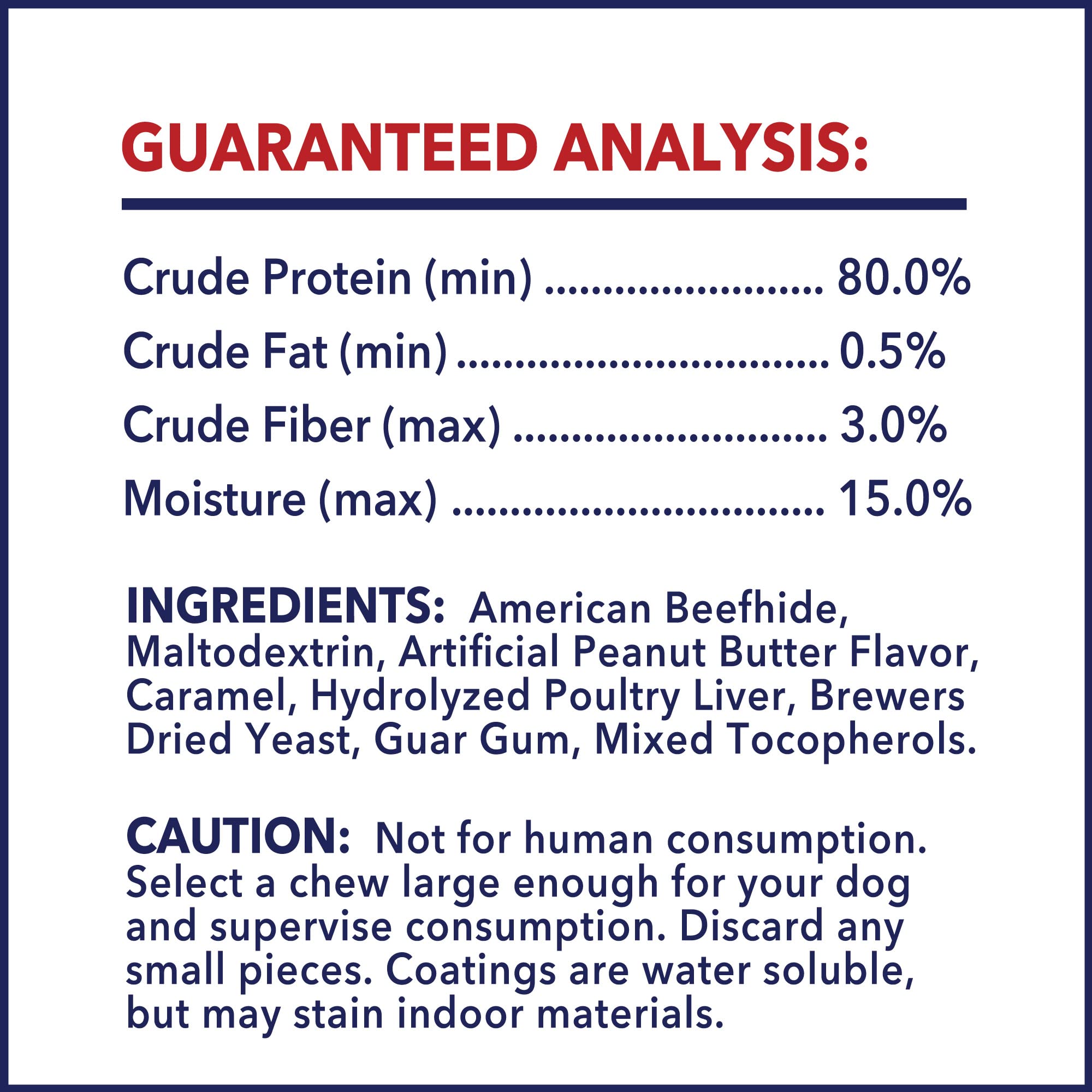 Pet Factory 100% Made in USA Beefhide 8 Rolls Dog Chew Treats - Peanut Butter Flavor, 15 Count/1 Pack
