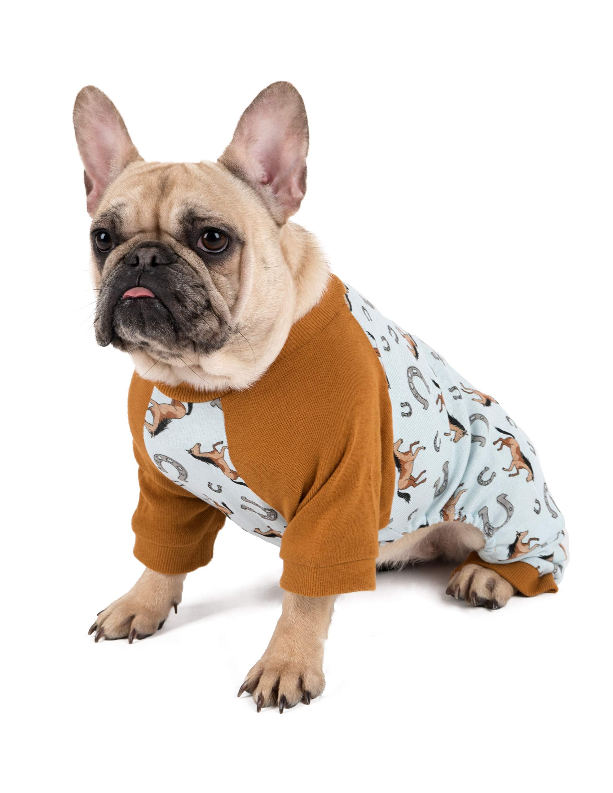 Leveret Matching Dog Pajamas Christmas Pjs 100% Cotton Horse Blue Size X-Small