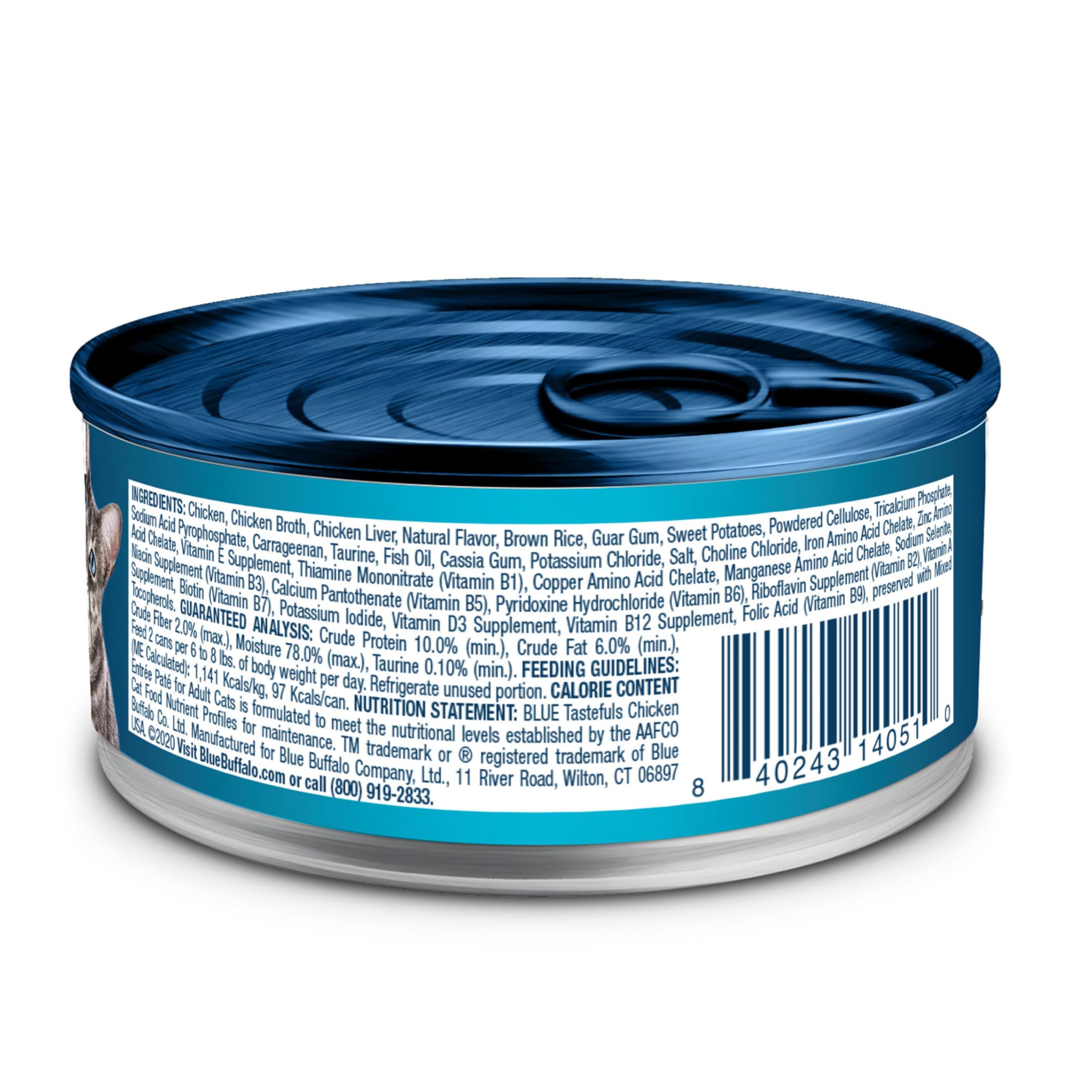 Blue Buffalo Tastefuls Wet Cat Food Pat   for Kittens, Made with Natural Ingredients | Chicken Entr  e, 3-oz. Cans (24 count )