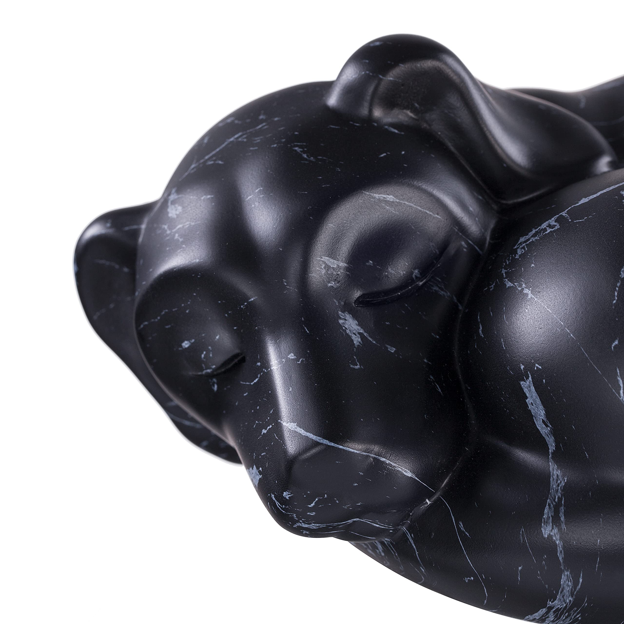 Kriss Art Dog Urn - Sleeping Resin Cremation Urn for Ashes, Small Animal, Black