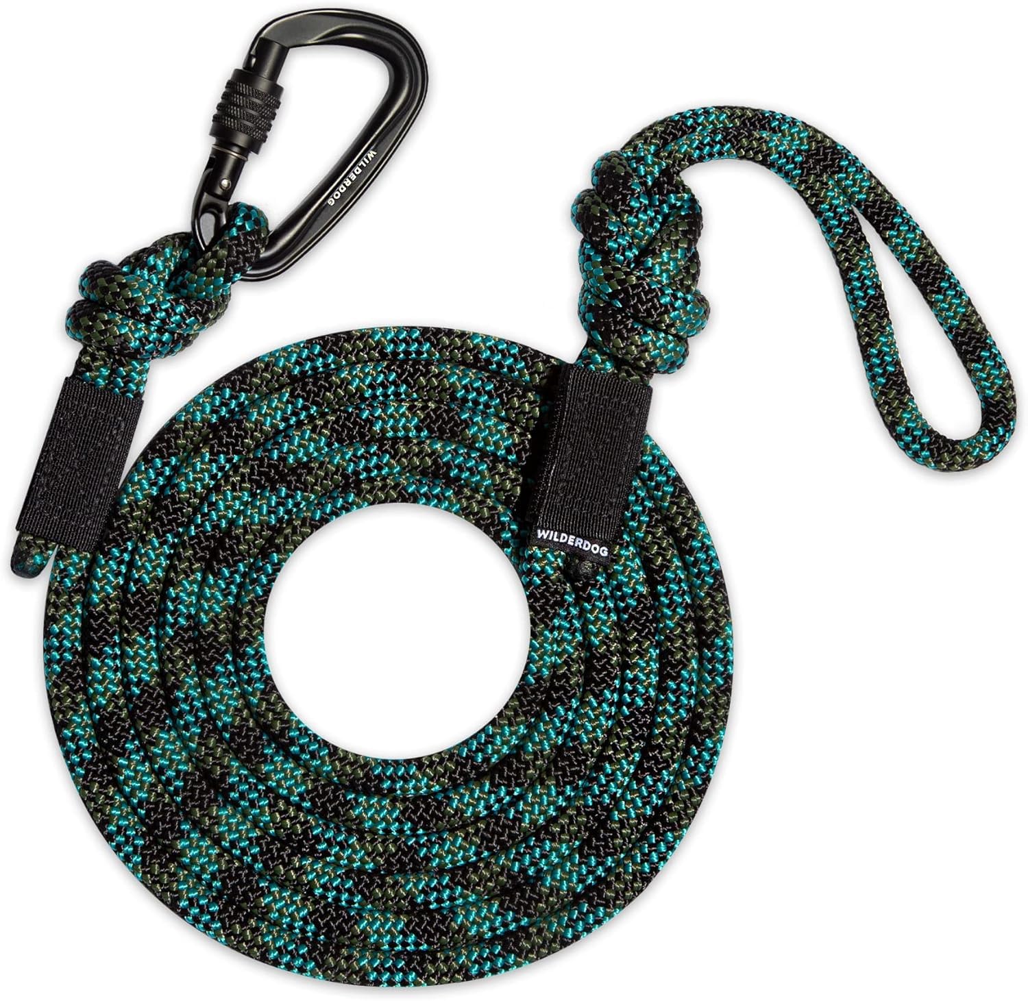 Wilderdog Carabiner Climbing Rope Dog Leash For Medium & Large Dogs - 10Ft - Granite