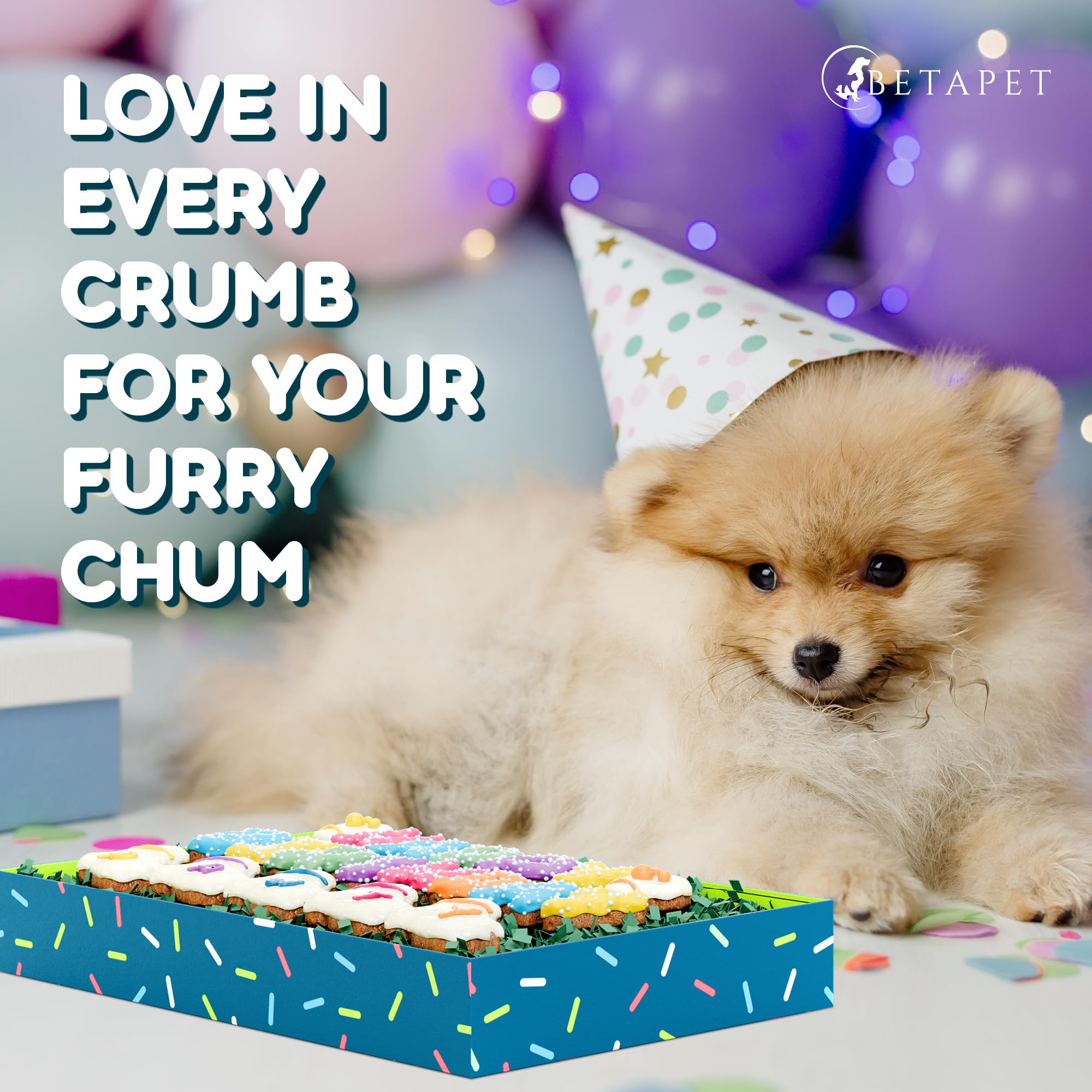 Dog Birthday Cookies - Treats for Dogs at Any Age - Made With Human-Grade Ingredients - Happy Bday Cookies for Boy or Girl Puppy
