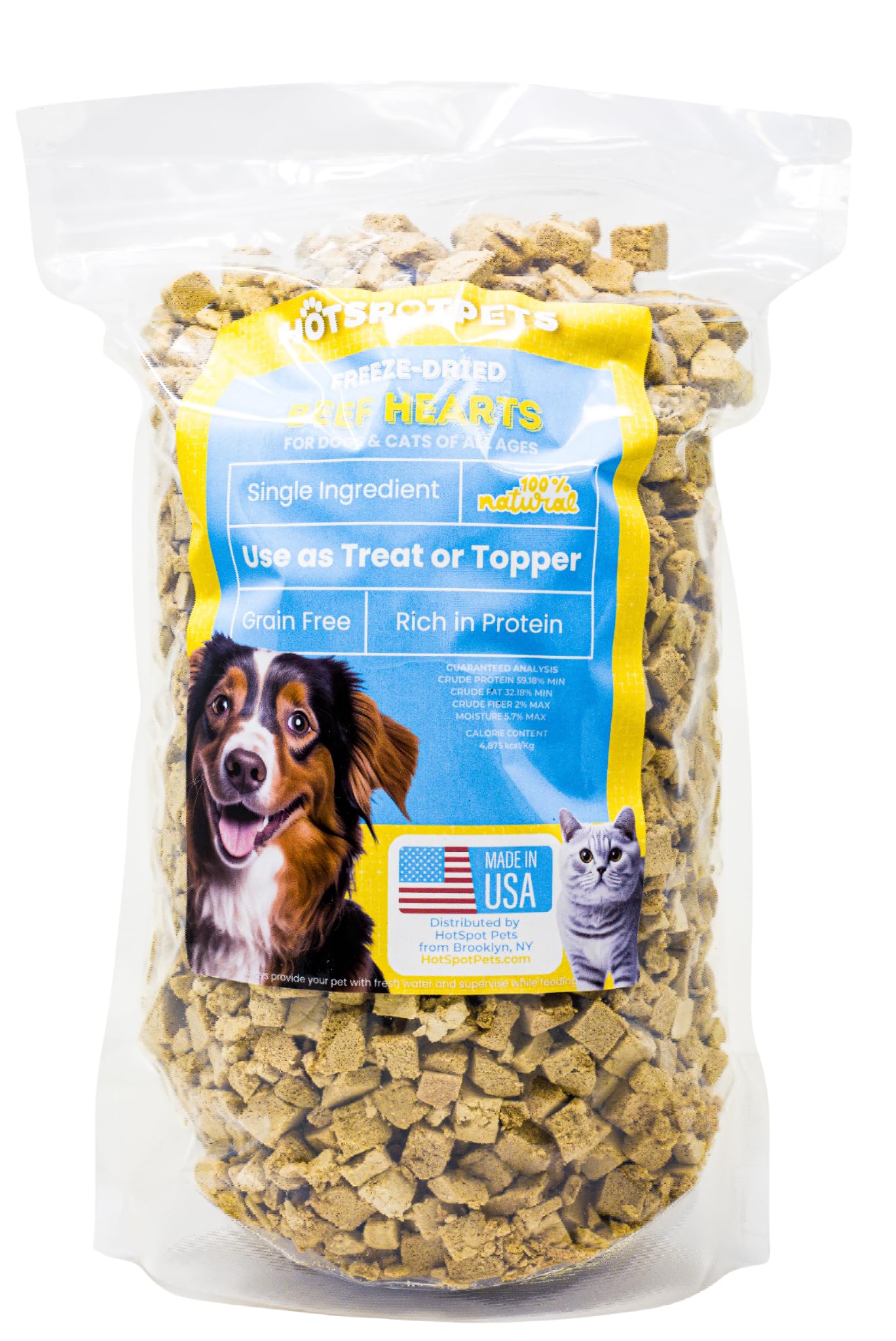 hotspot pets Freeze Dried Raw Beef Meal Toppers for Dogs - Single Protein, All Natural, Grain-Free - Perfect for Training, Toppe
