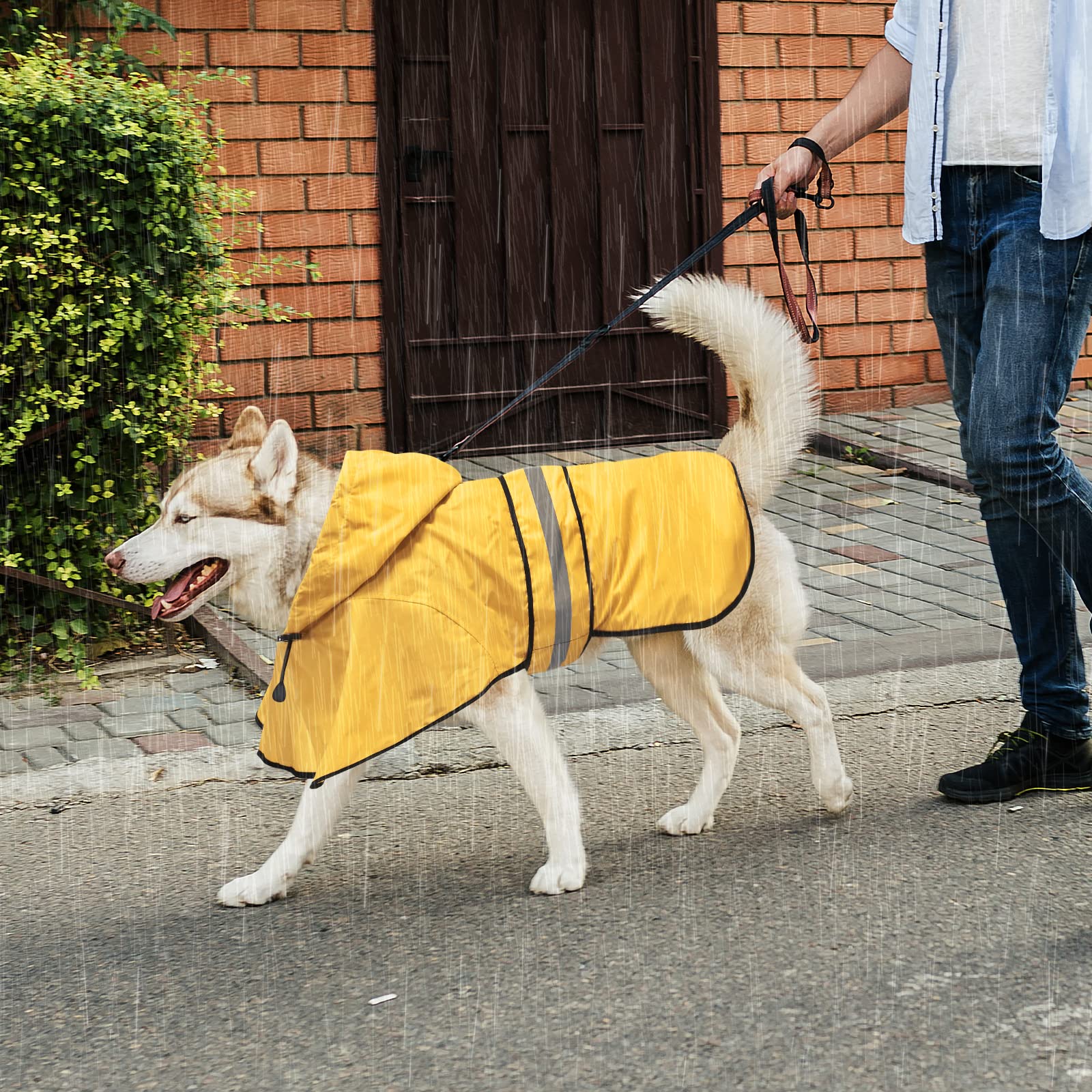 Domagiker Raincoat For Dogs - Waterproof Reflective Rain Coat Slicker Poncho, Lightweight Safety Dog Raincoat Jacket For Small,