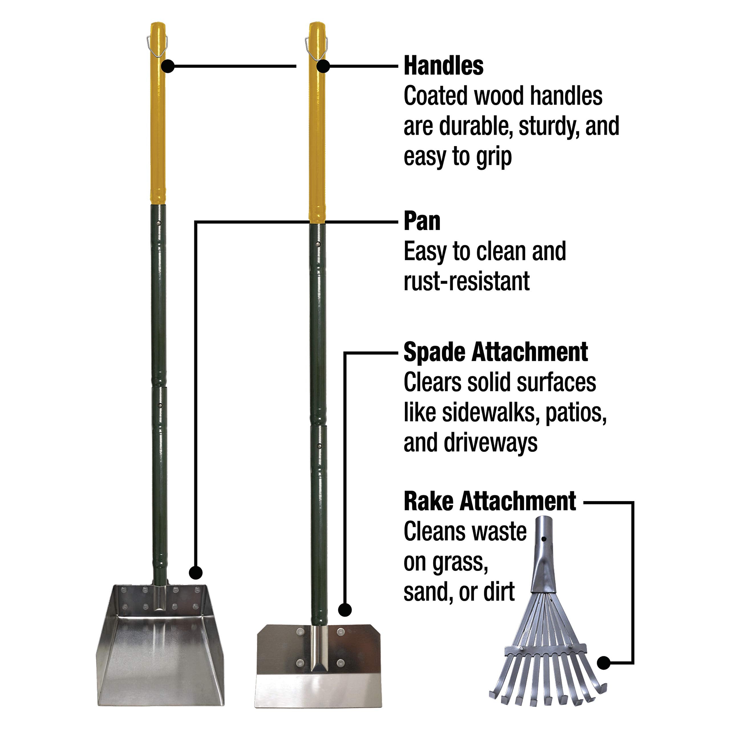 Four Paws Wee-Wee Pooper Scoopers For Dogs L Outdoor Rake L Spade & Pan L Pooper Scooper Set,Black
