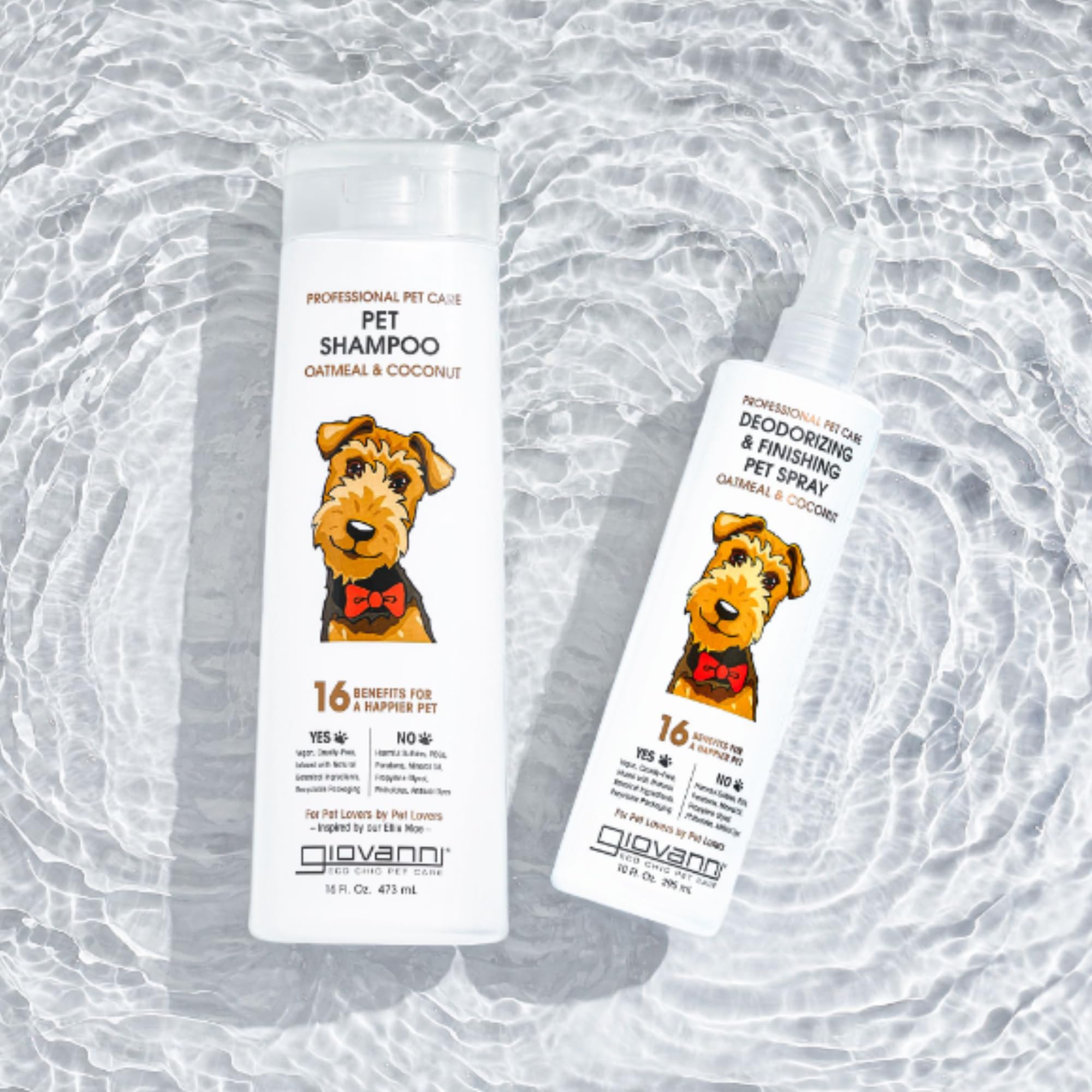 GIOVANNI Professional 2-in-1 Pet Shampoo & Conditioner - for Dogs & Cats, Oatmeal & Coconut, Helps Neutralize Odors, Deeply Clea