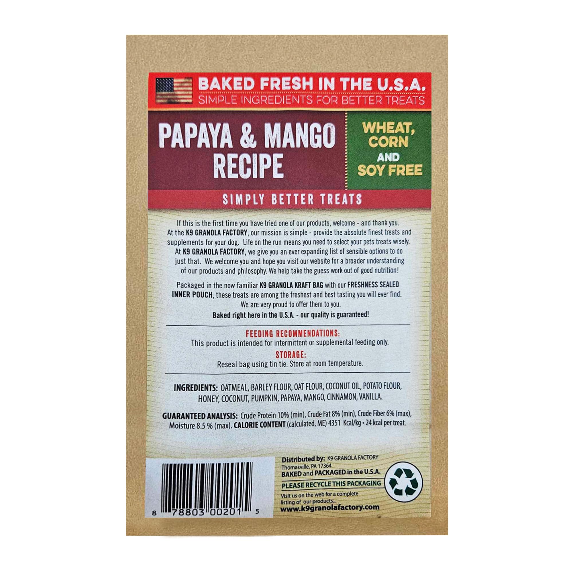 K9 Granola Factory Papaya And Mango Coconut Crunchers 14 Oz