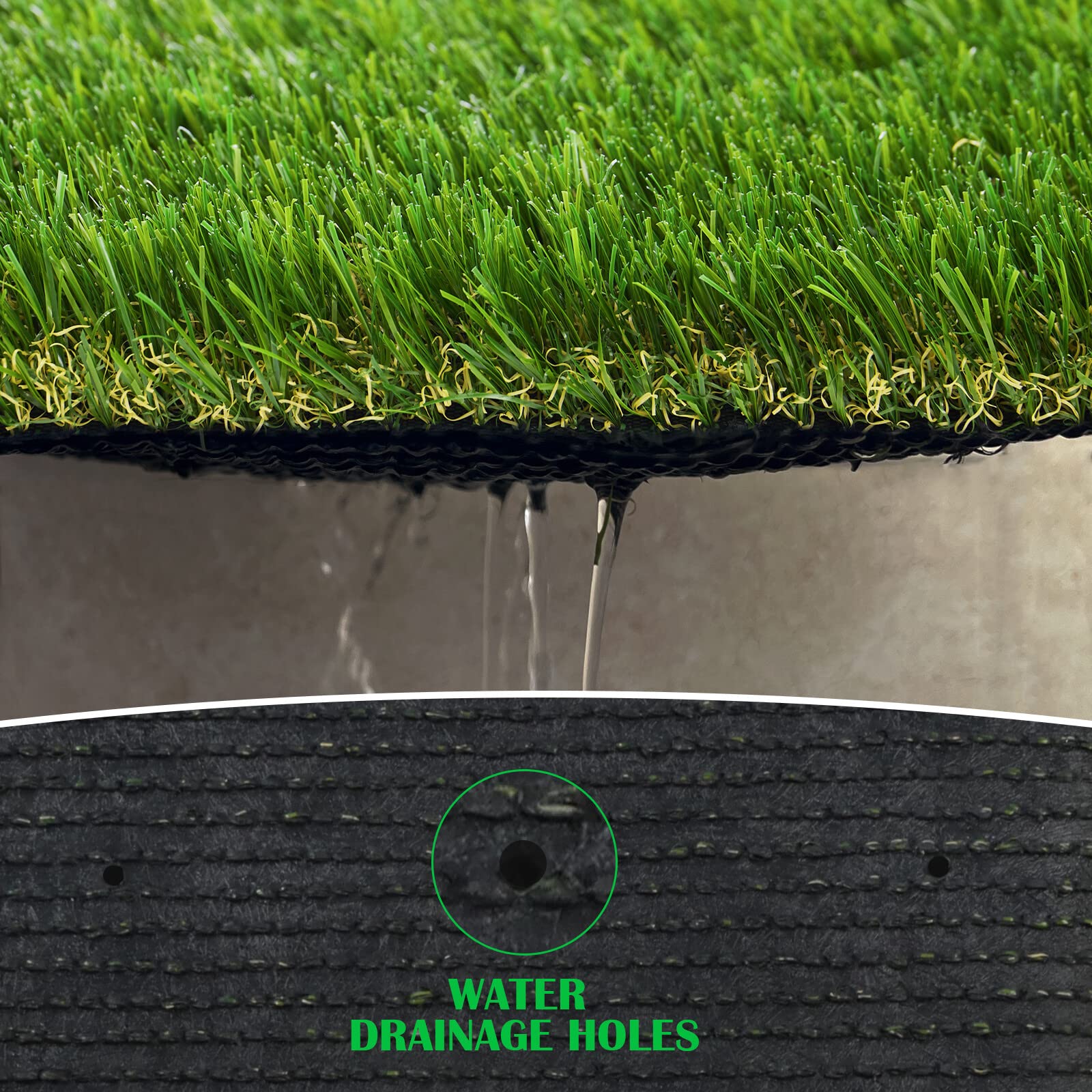 Zgr Artificial Garden Grass 6 Ft X 10 Ft Premium Lawn Turf, Realistic Fake Grass, Synthetic Turf, Thick Pet Turf, Fake Faux Grass Rug With Drainage Holes Indoor/Outdoor Landscape Customized Available
