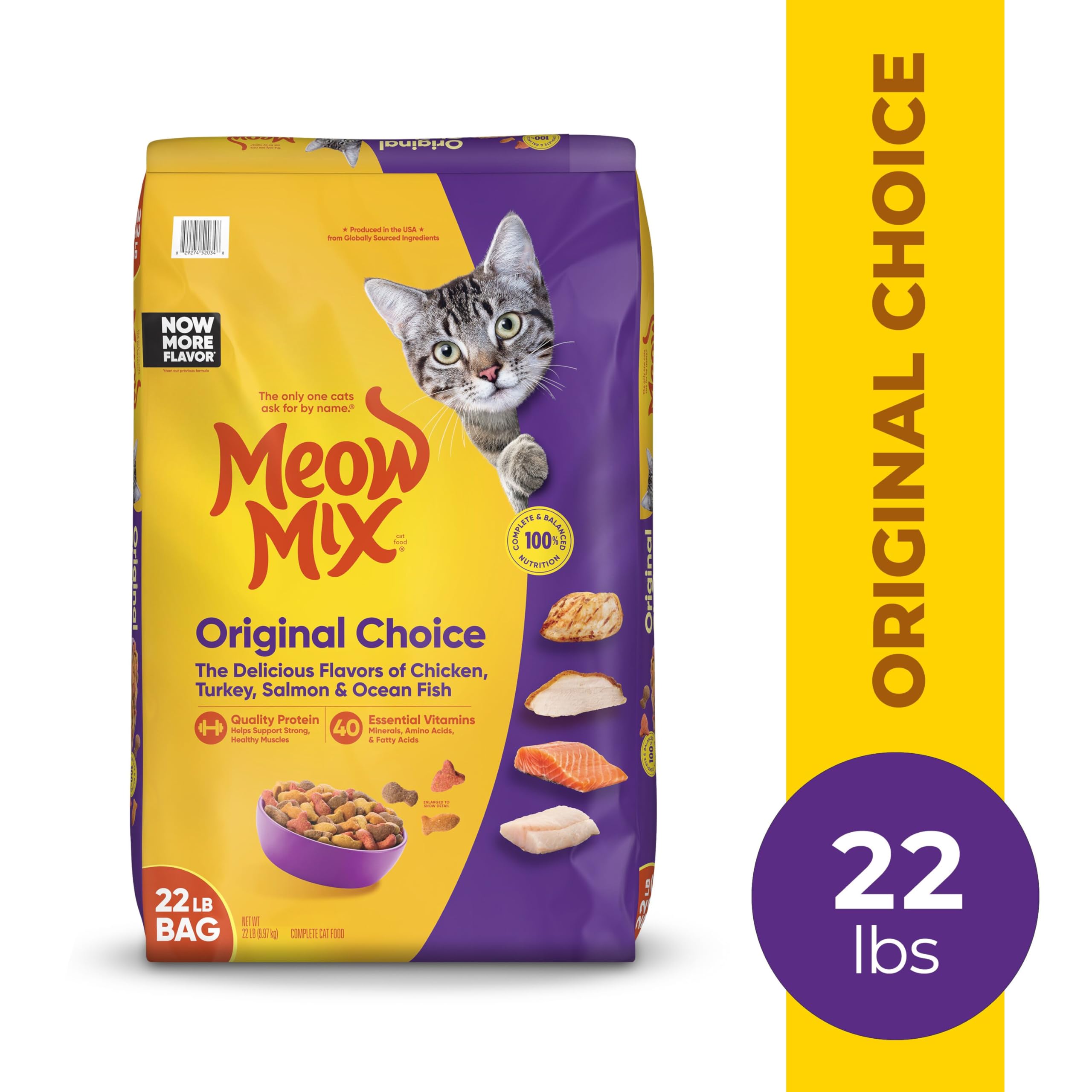Meow Mix Original Choice Dry Cat Food, 22 Pound Bag