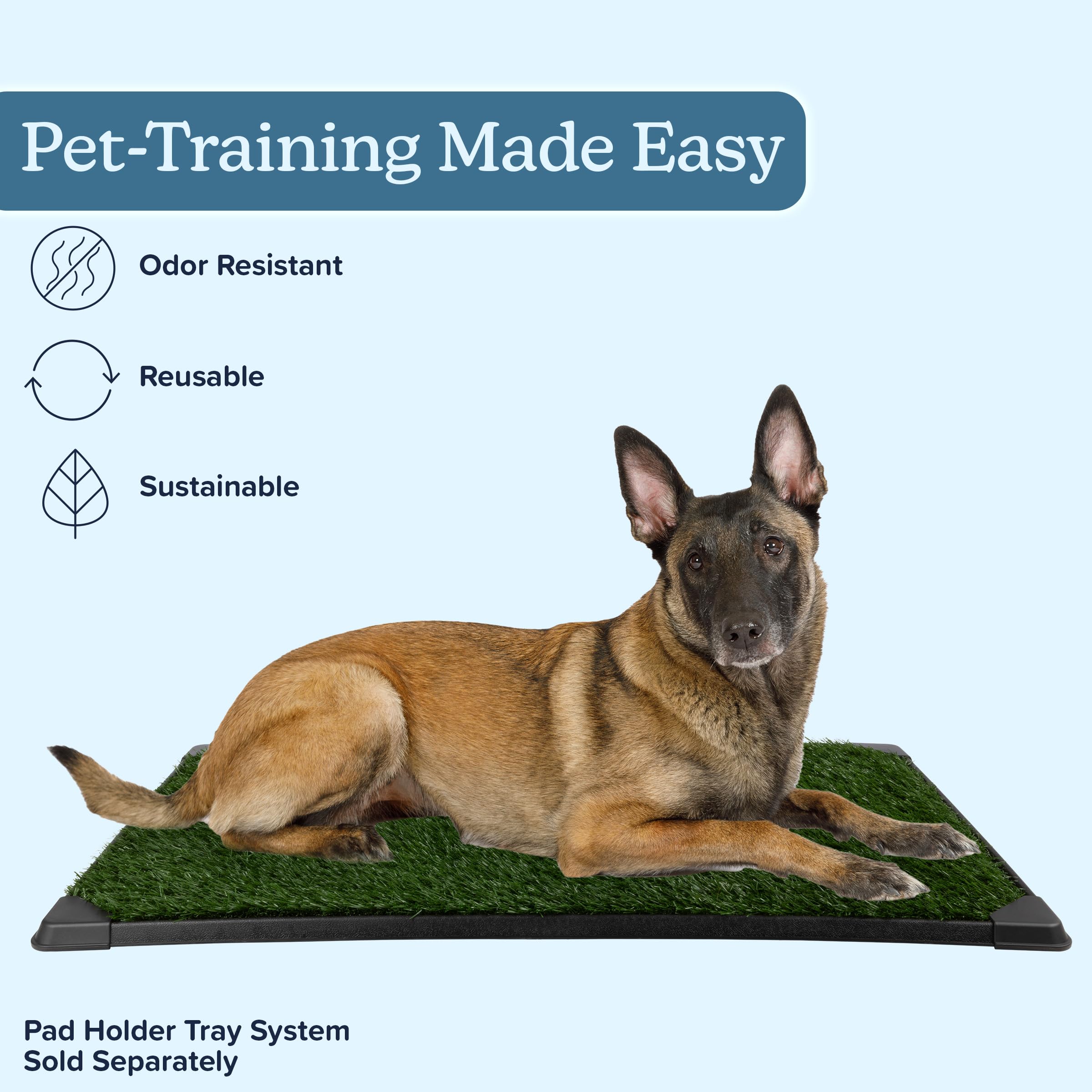 Set Of 3 Reusable Pee Pads For Dogs - 35.5X23.5In Replacement Artificial Dog Grass - Dog Housebreaking Supplies For Puppy Training By Petmaker