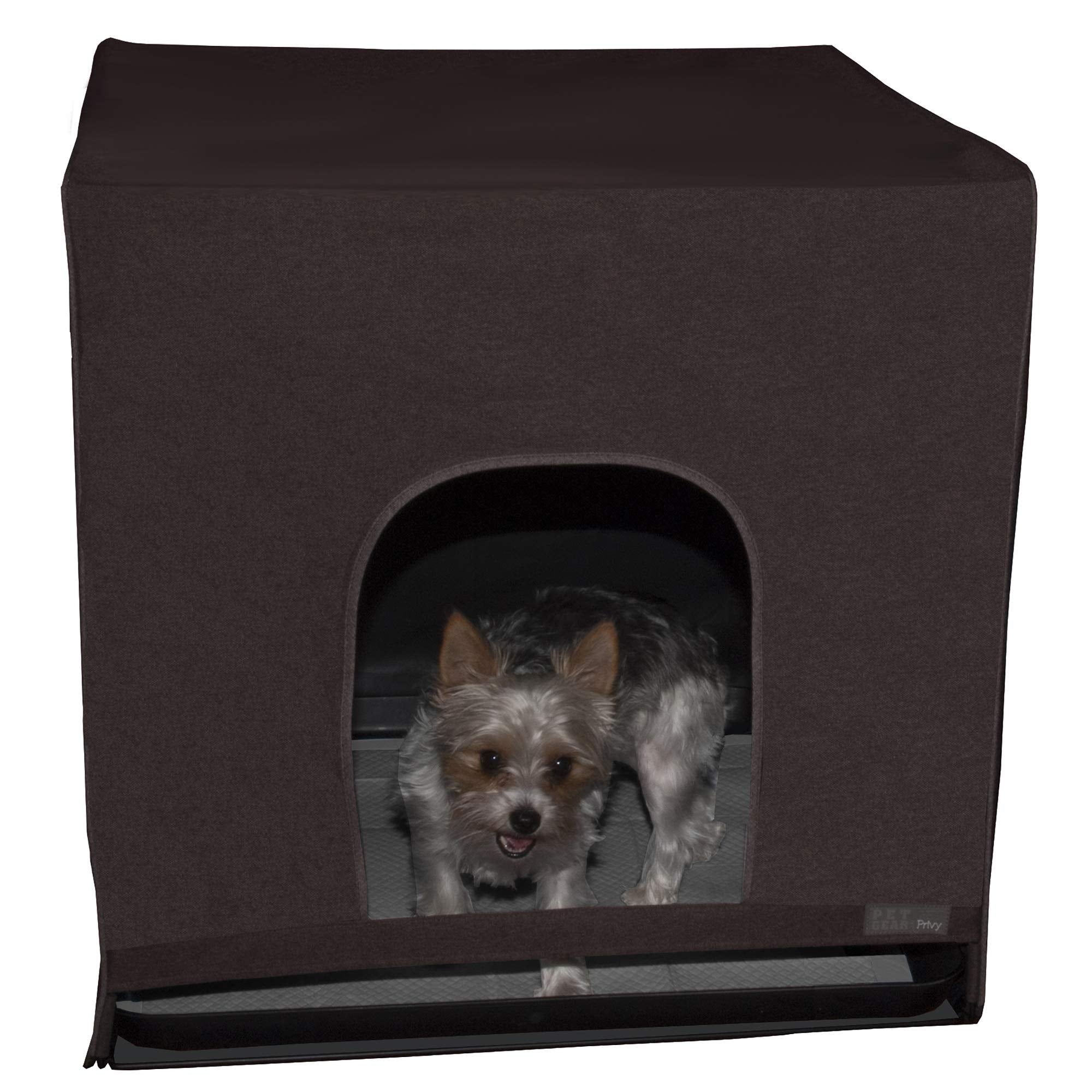 Pet Gear Pro Pawty, Potty Training Aid For Pee Pad/Grass Patch, Removable Tray Holds Pad Included, Hides Messes, Optional Wall Guard, Dog Litter Box, Pro Pawty Only- Medium, Espresso