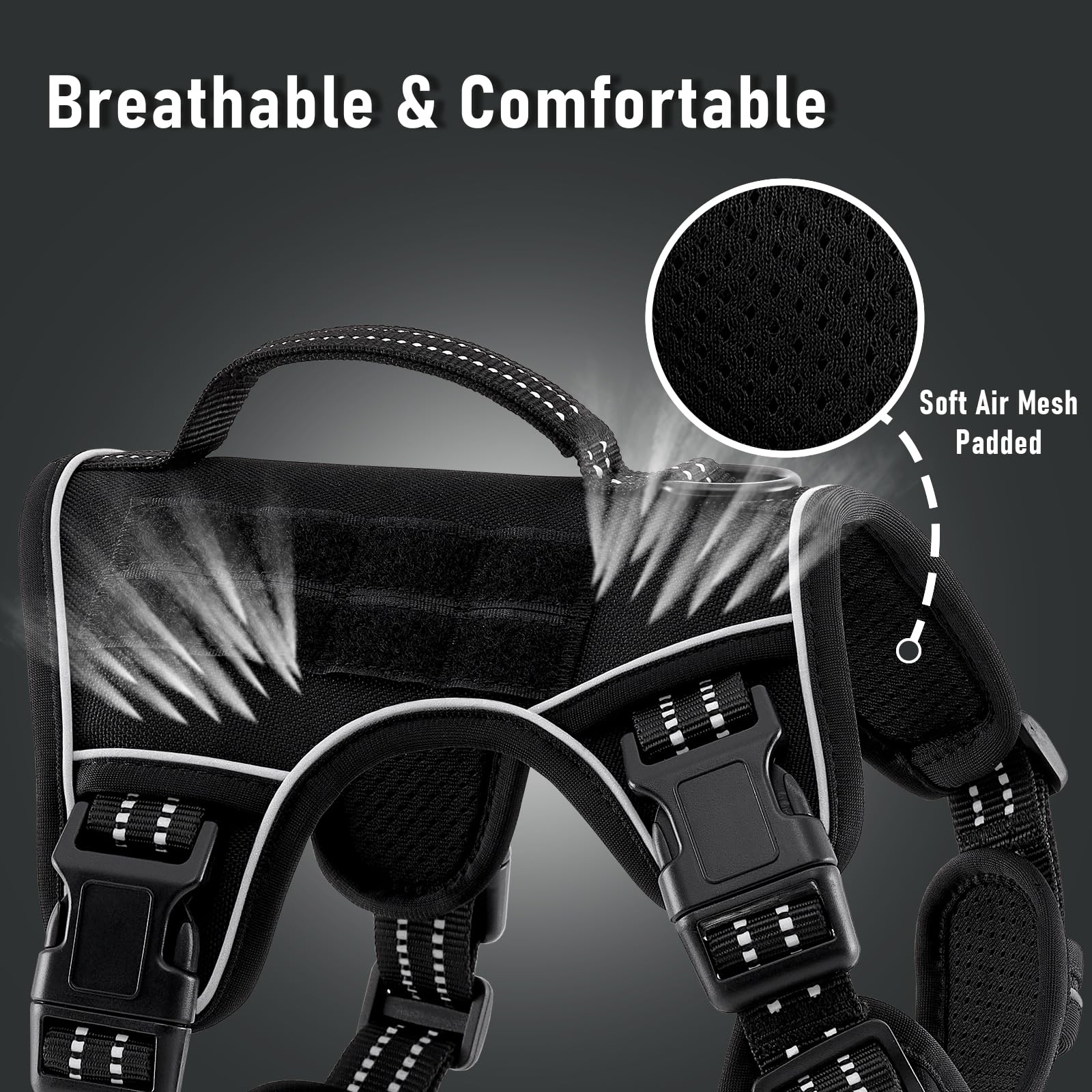 Extra Small Dog Harness, No-Pull Pet Harness With 2 Leash Clips, Adjustable Soft Padded Dog Vest, Reflective No-Choke Pet Oxford
