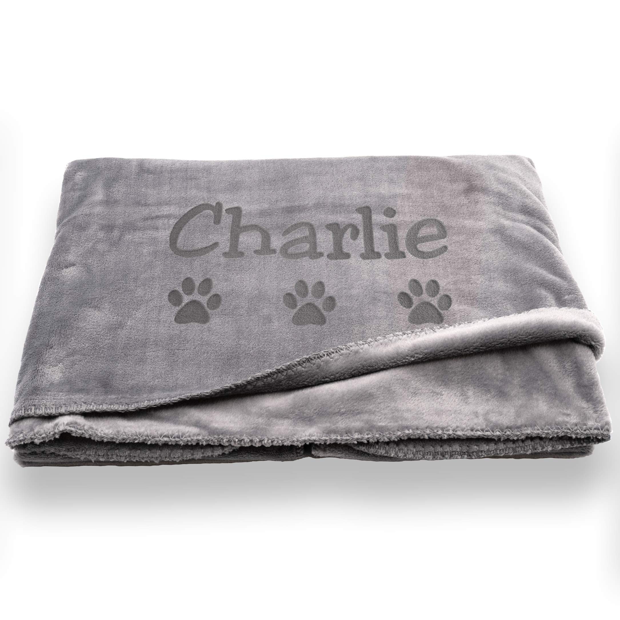 Custom Catch Personalized Dog Blanket - Gray Or Beige - Extra Large
