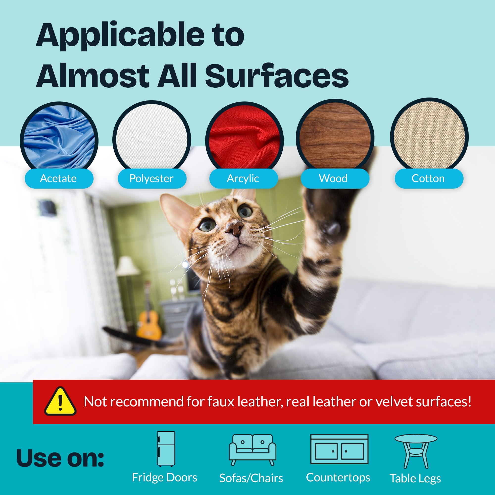 Reli. Cat Scratch Furniture Protector (10 Pack, Double Sided), Combo Pack | Cat Couch Protector From Claws/Clear Anti Scratch Fu
