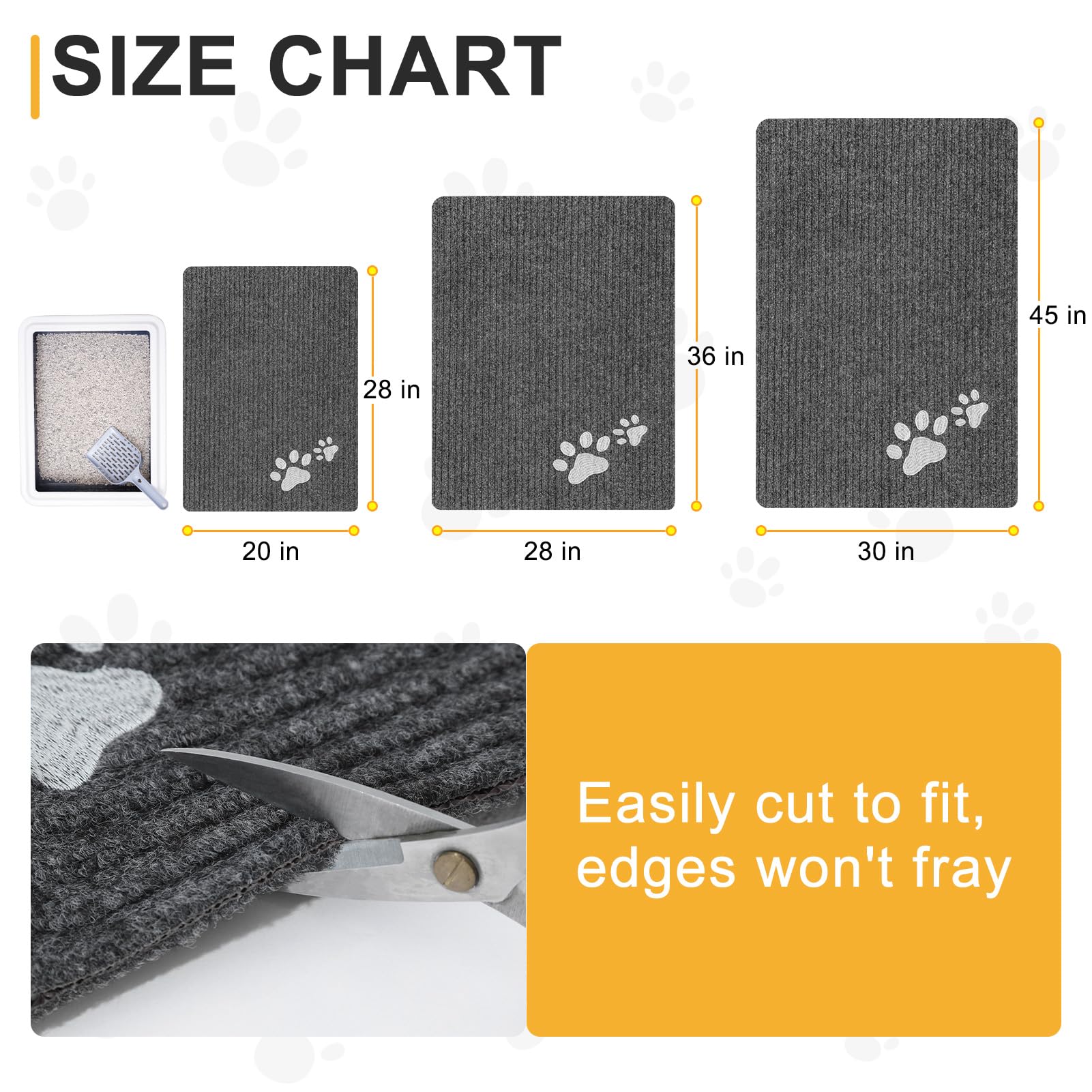 Beautyzoo Cat Litter Mat Litter Trapping Mat, 32''X 45'' Extra Large Litter Box Mat, Waterproof Kitty Litter Mat, Non-Slip Litte