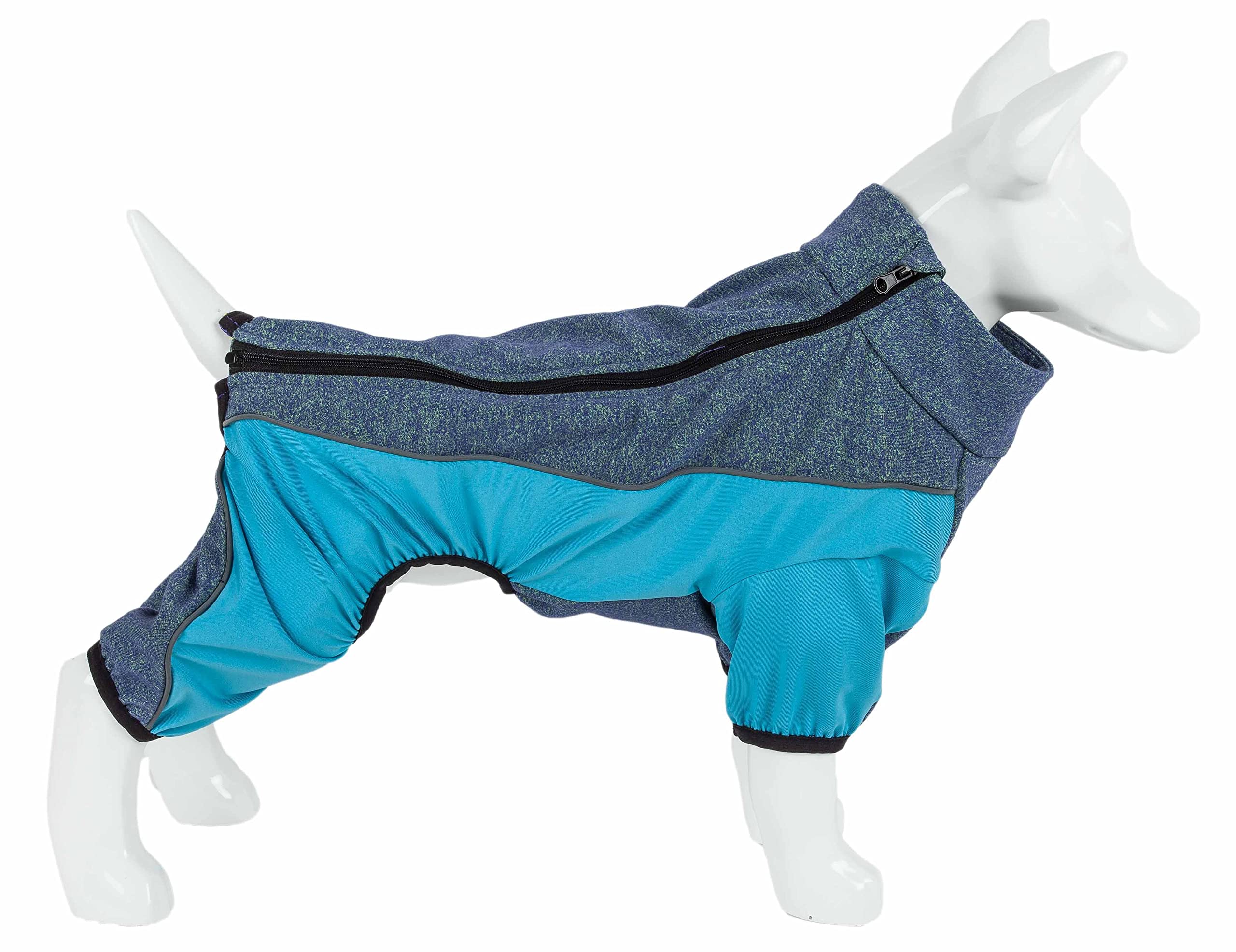 Pet Life Active 'Chase Pacer' Heathered Performance 4-Way Stretch Two-Toned Full Body Warm Up(D0102H70Wfv.)