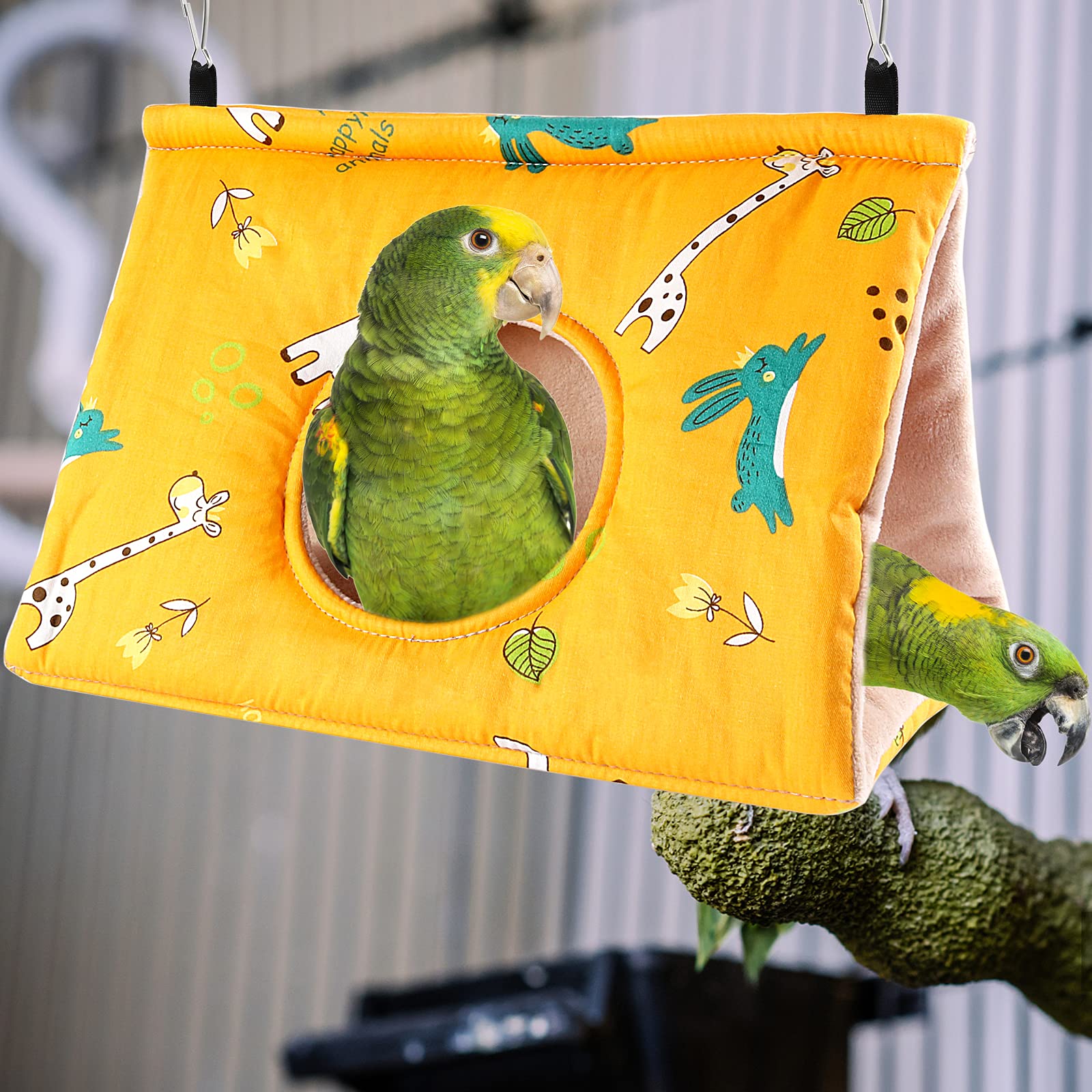 Rypet Winter Warm Bird Nest House - Hanging Hammock Velvet Shed Hut Cage Plush Fluffy Birds Hideaway Sleeping Bed Fuzzy For Afri