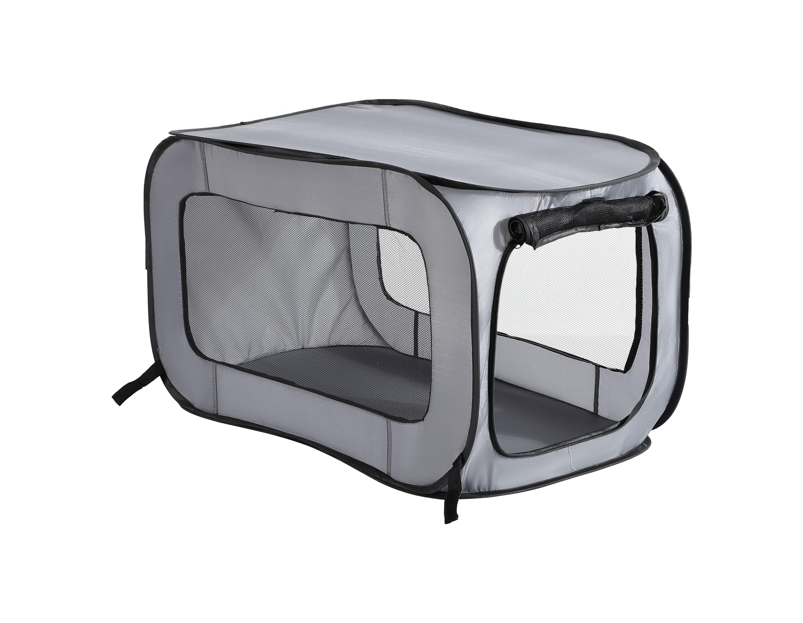 Beatrice Home Fashions Portable, Collapsible, Pop Up Kennel Travel Cat And Dog Crate, 36'' L X 22'' W X 22'' H, Gray