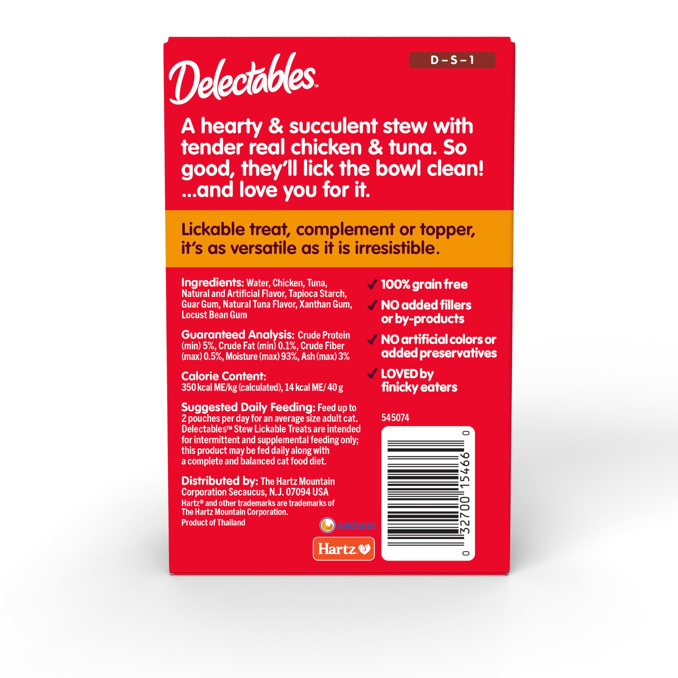 Hartz Delectables Stew Chicken & Tuna Lickable Wet Cat Treats, 30 Count