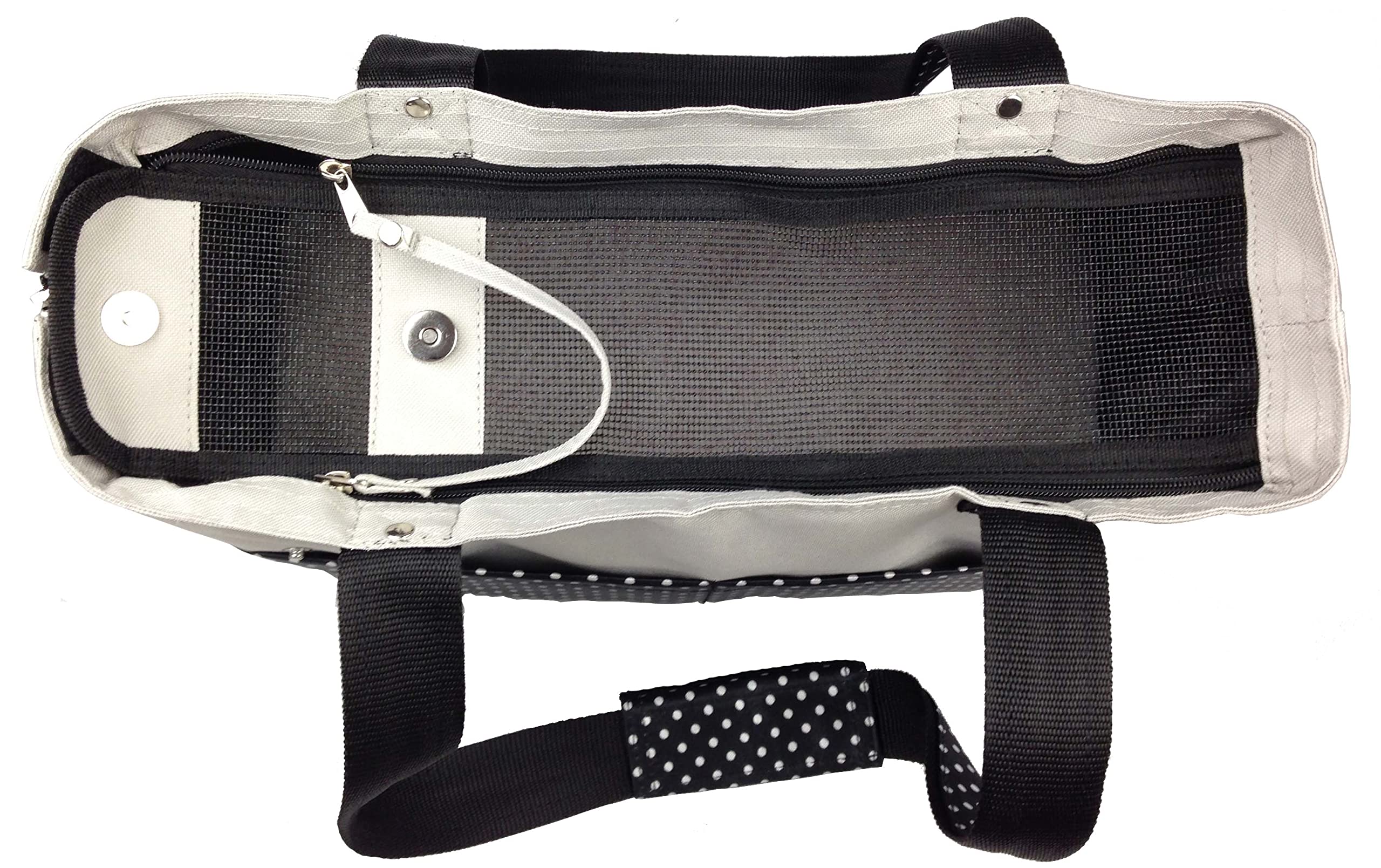 Pet Life Tote Spotted Fashion Pet Carrier Purse - Dog Carrier With Built-In Leash Securer And Above-Top Dual-Zipper