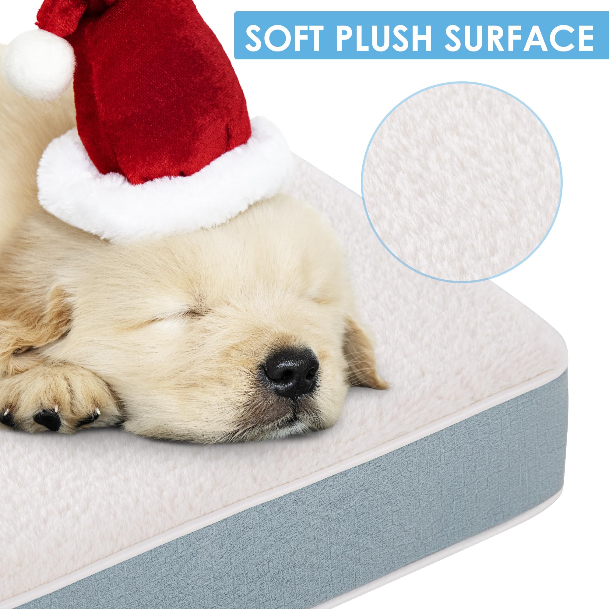 Sunheir Dog Bed Covers Soft Plush Replacement Washable, Extra Large Waterproof Dog Bed Cover With Zipper, Pet Bed Cover 44X32X3