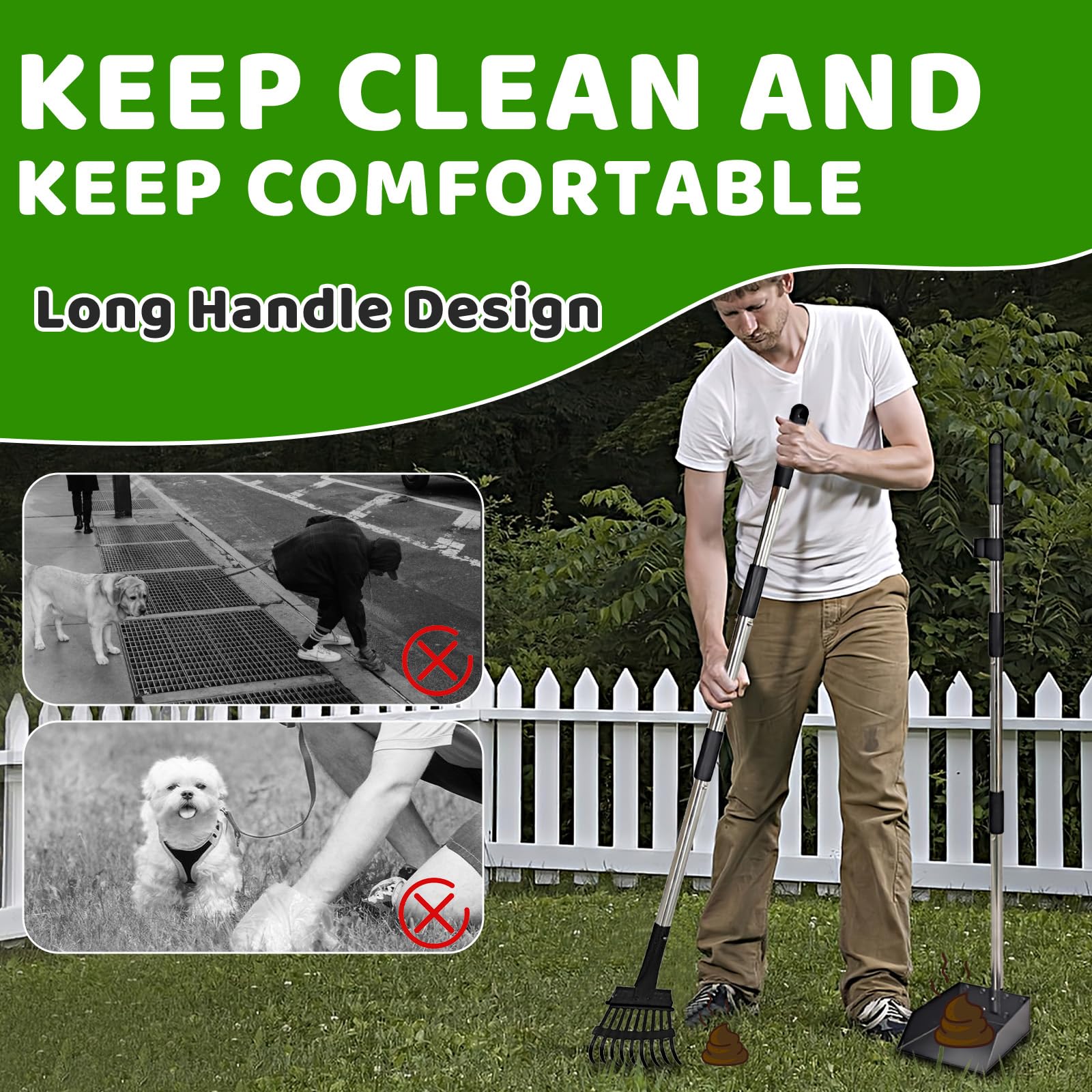 Uppcasir Dog Poop Trash Can Outside With Pooper Scooper, 20L/5Gal Dog Waste Trash Can With Lid, Pedal And Removable Inner Bin, D