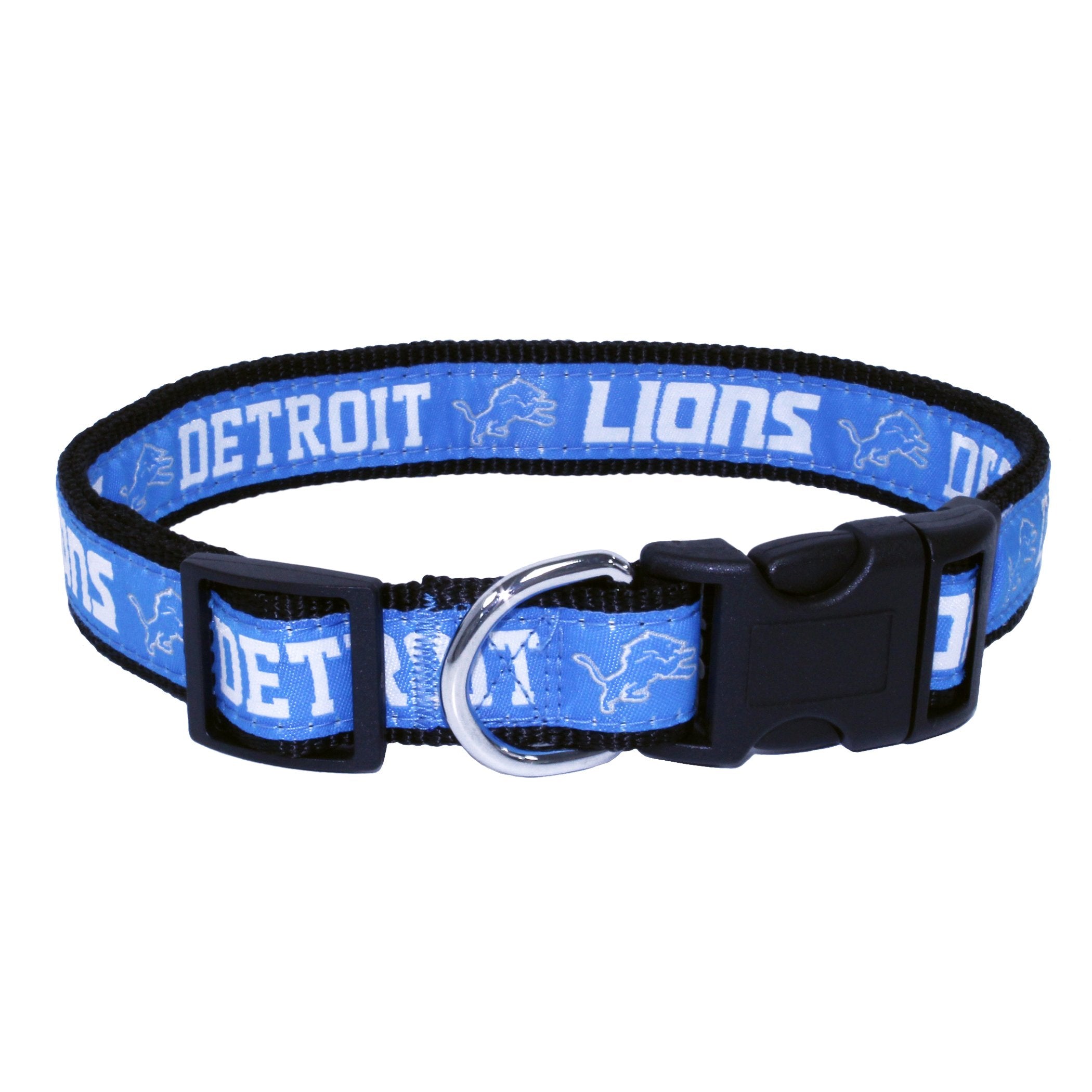 Pets First NFL Detroit Lions Licensed PET COLLAR, Large - Heavy-Duty, Strong, and Durable Dog Collar. Available in 31 Football T