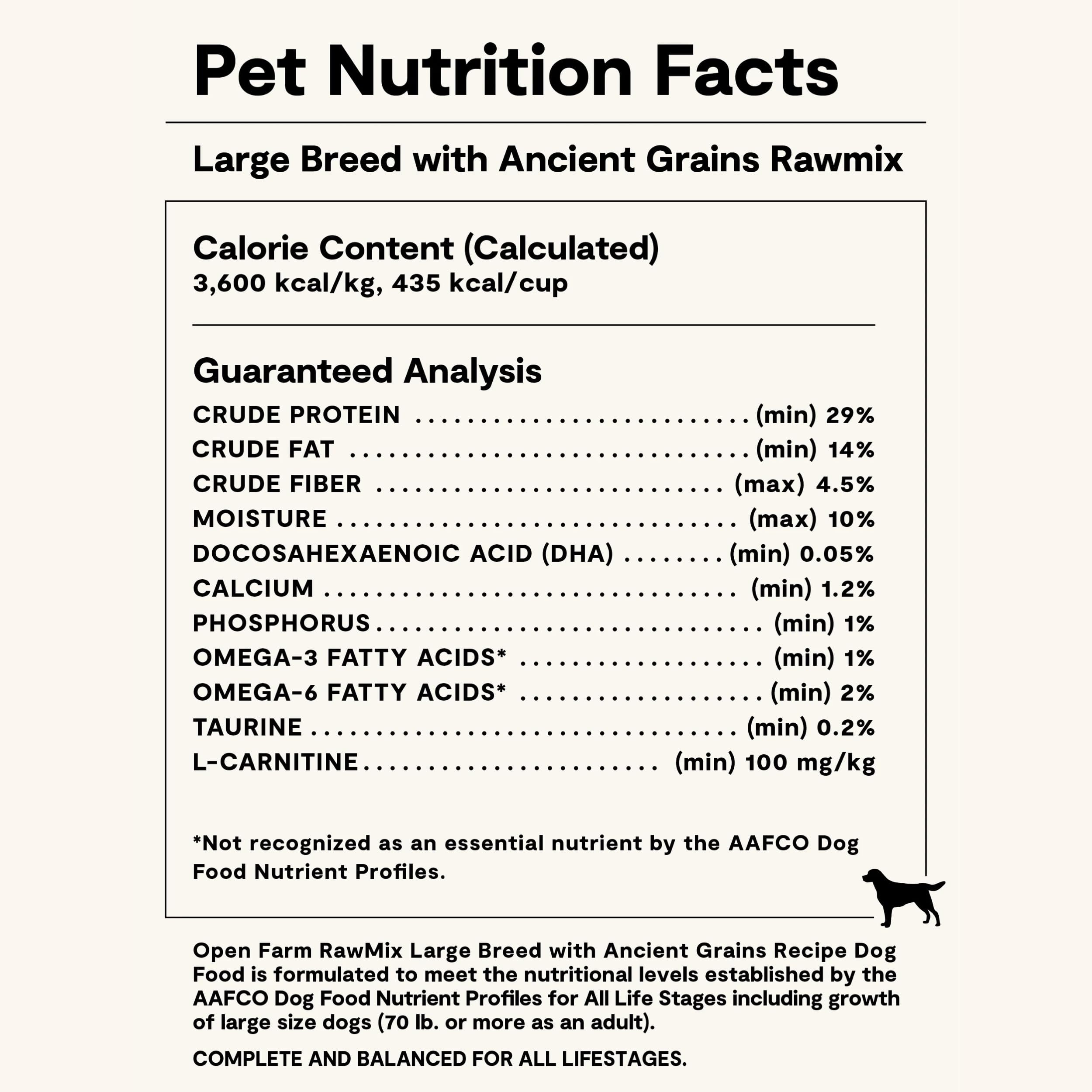 Open Farm, RawMix Dry Dog Food with Ancient Grains for Large Breeds, Protein-Packed Kibble Coated in Bone Broth with Freeze Drie