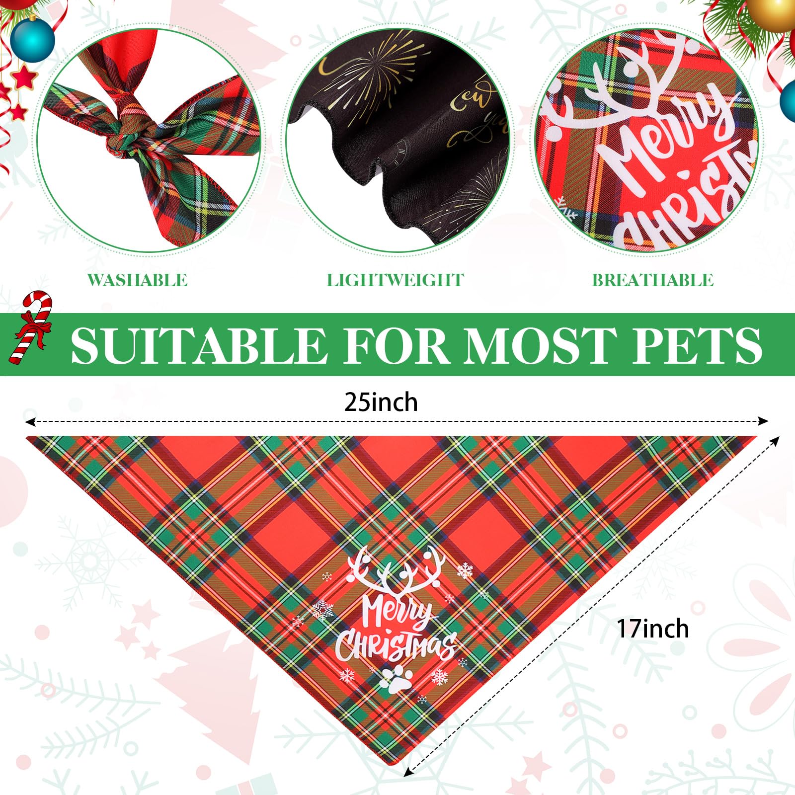 Saintrygo 8 Packs Fall Dog Bandanas Holiday Halloween Christmas Birthday Scarf Adjustable Pet Scarf Pet Bandana for Small Medium